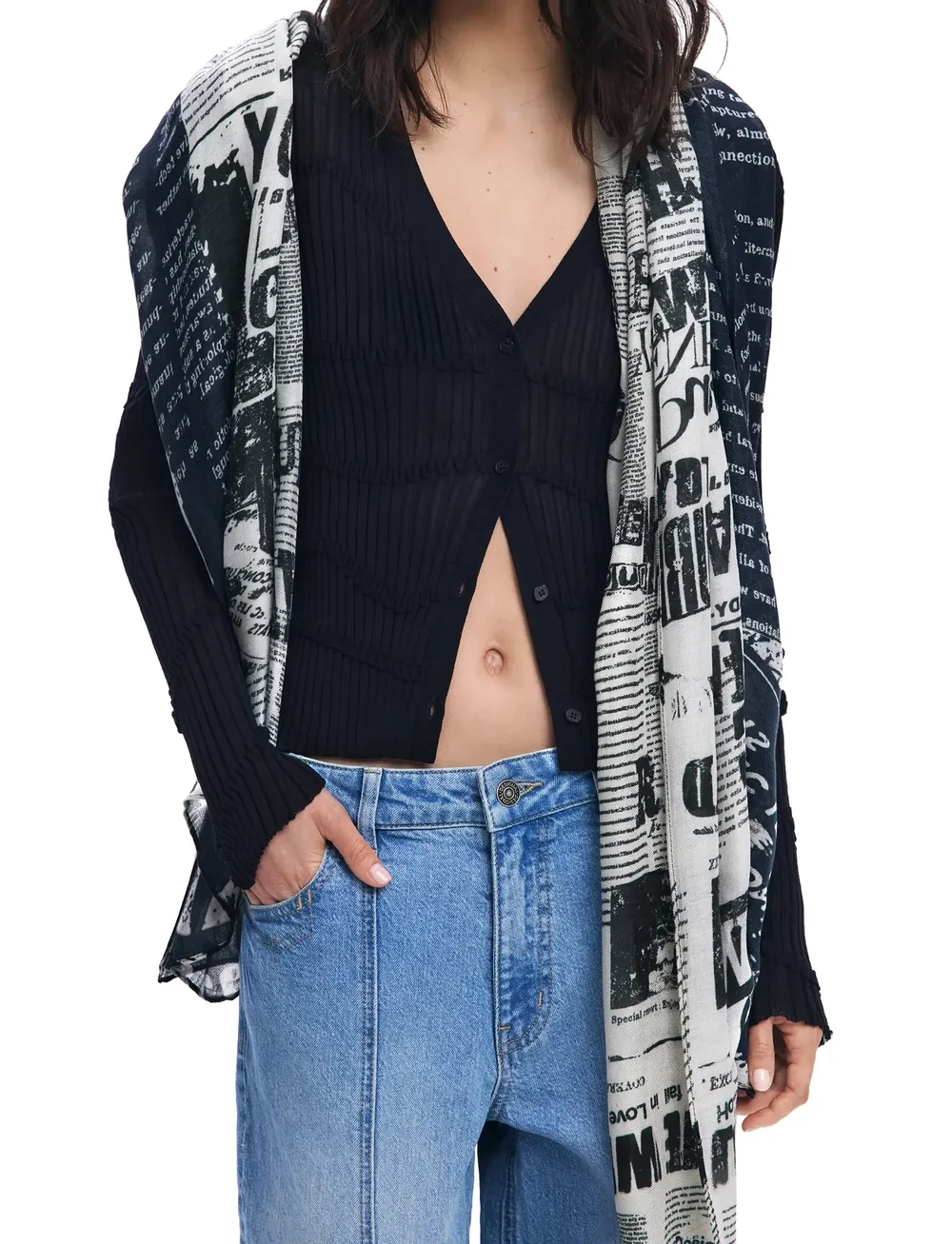 Desigual - NEWSPAPER - lakati - black - 0