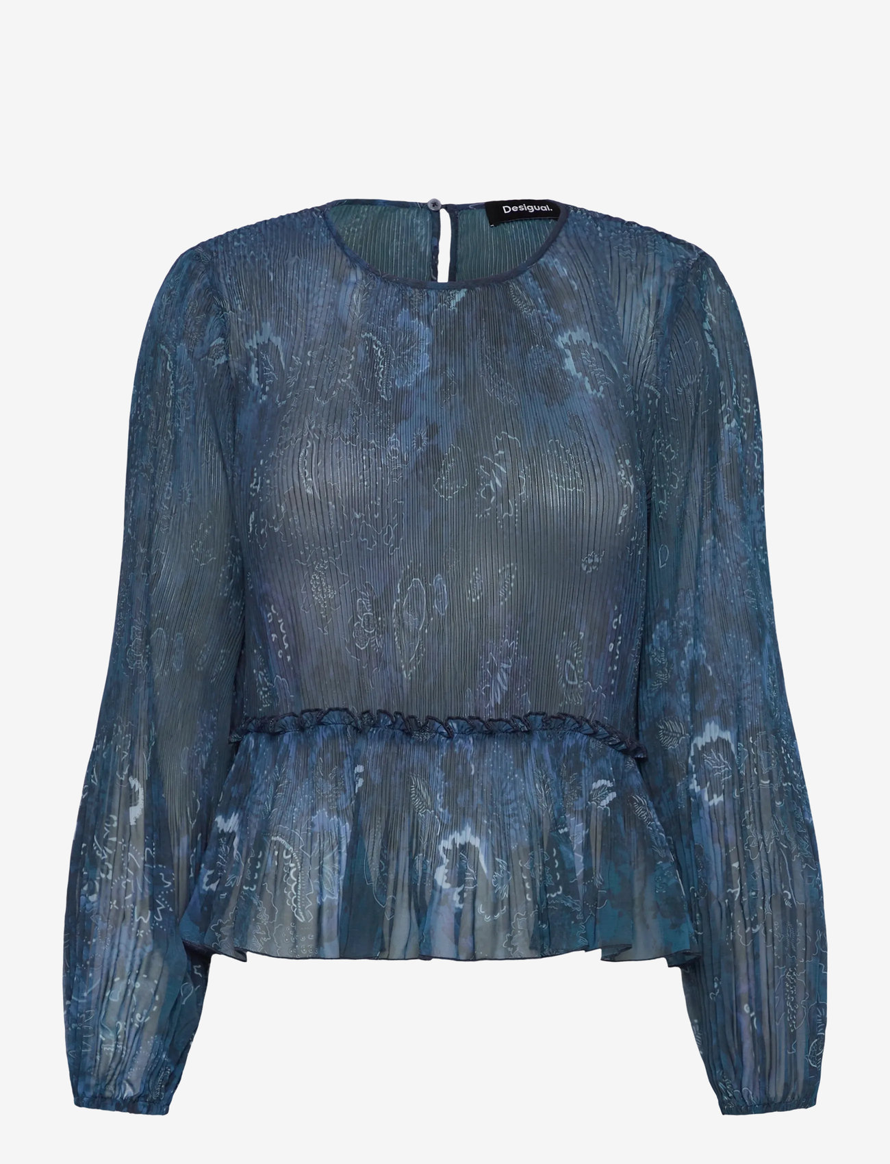 Desigual - PLISE - long-sleeved blouses - blue - 0