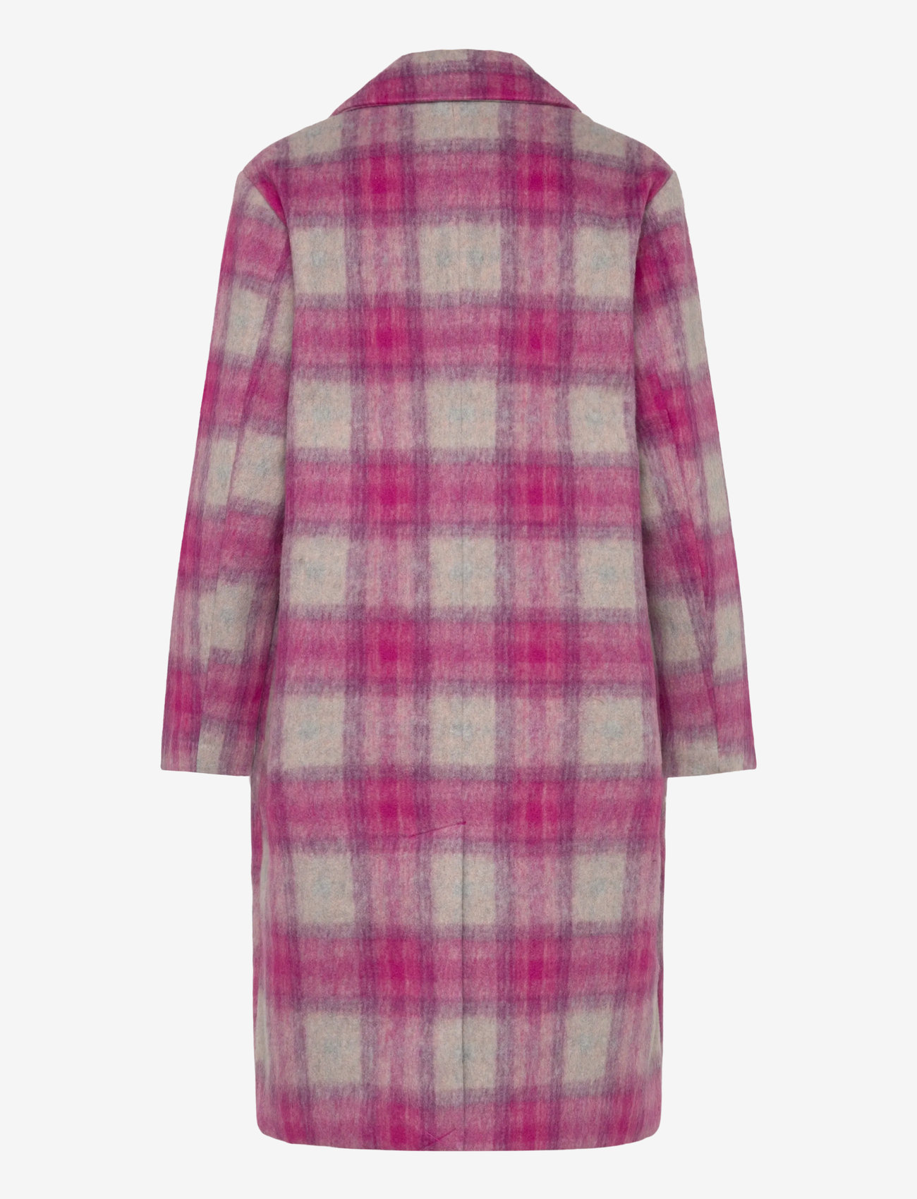 Desigual - COAT PINKCHECK - uldfrakker - 3033 rosa fluor - 2