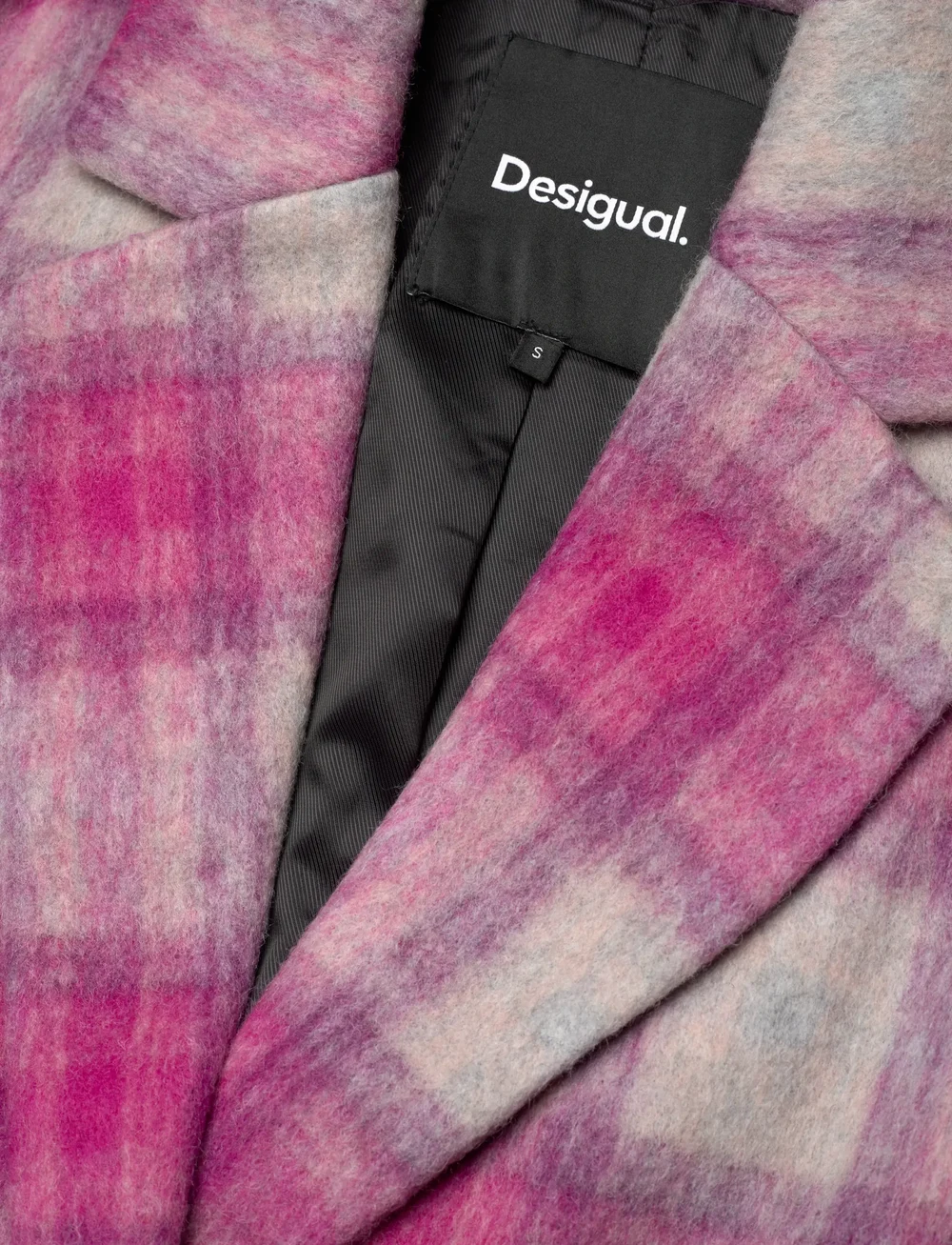 Desigual - COAT PINKCHECK - wool coats - 3033 rosa fluor - 5