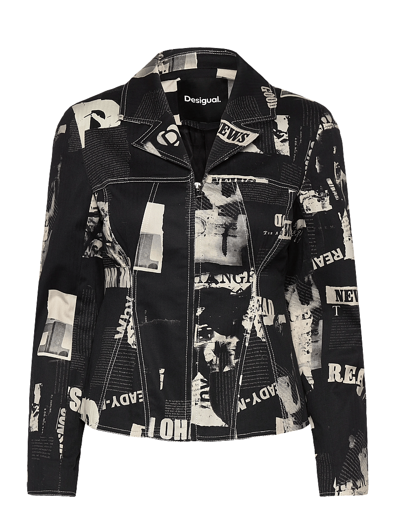 Desigual - BLAZER NEWSPAPER BL - einreihige blazer - 2006 gris oscuro - 1