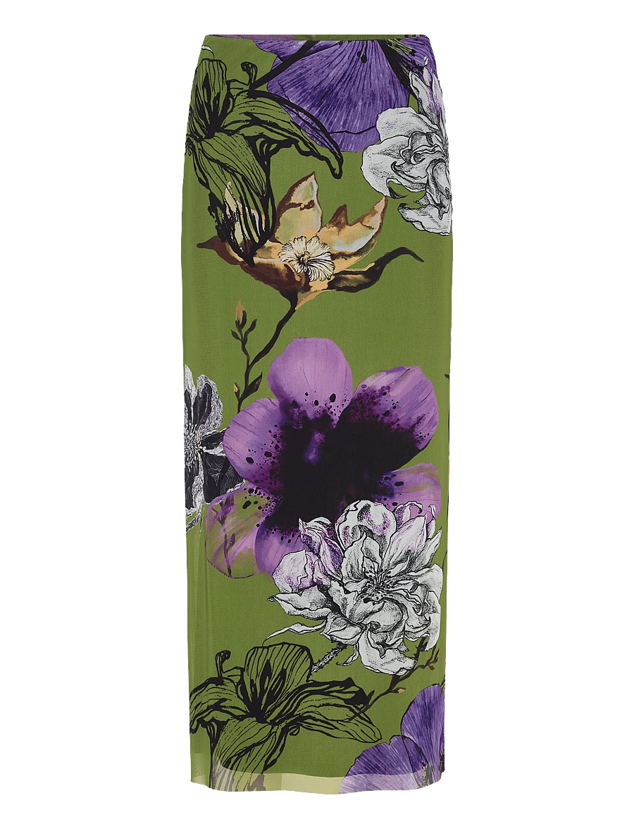 Desigual - TULLEFLOWERS - midiseelikud - 4010 verde aceituna - 1