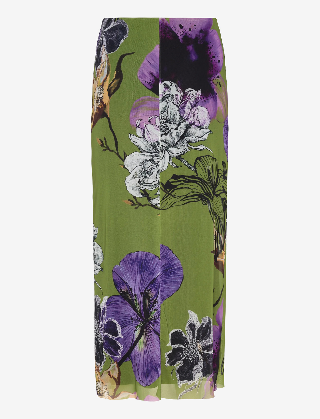 Desigual - TULLEFLOWER - midi-röcke - 4010 verde aceituna - 1