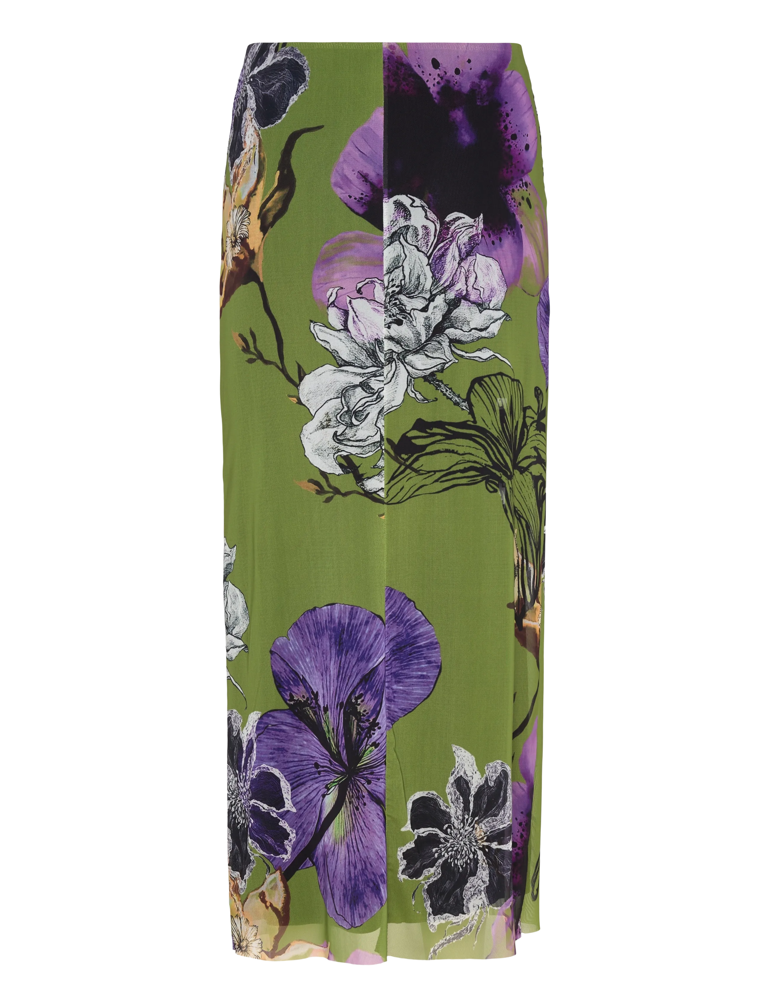 Desigual - TULLEFLOWER - midi-röcke - 4010 verde aceituna - 2