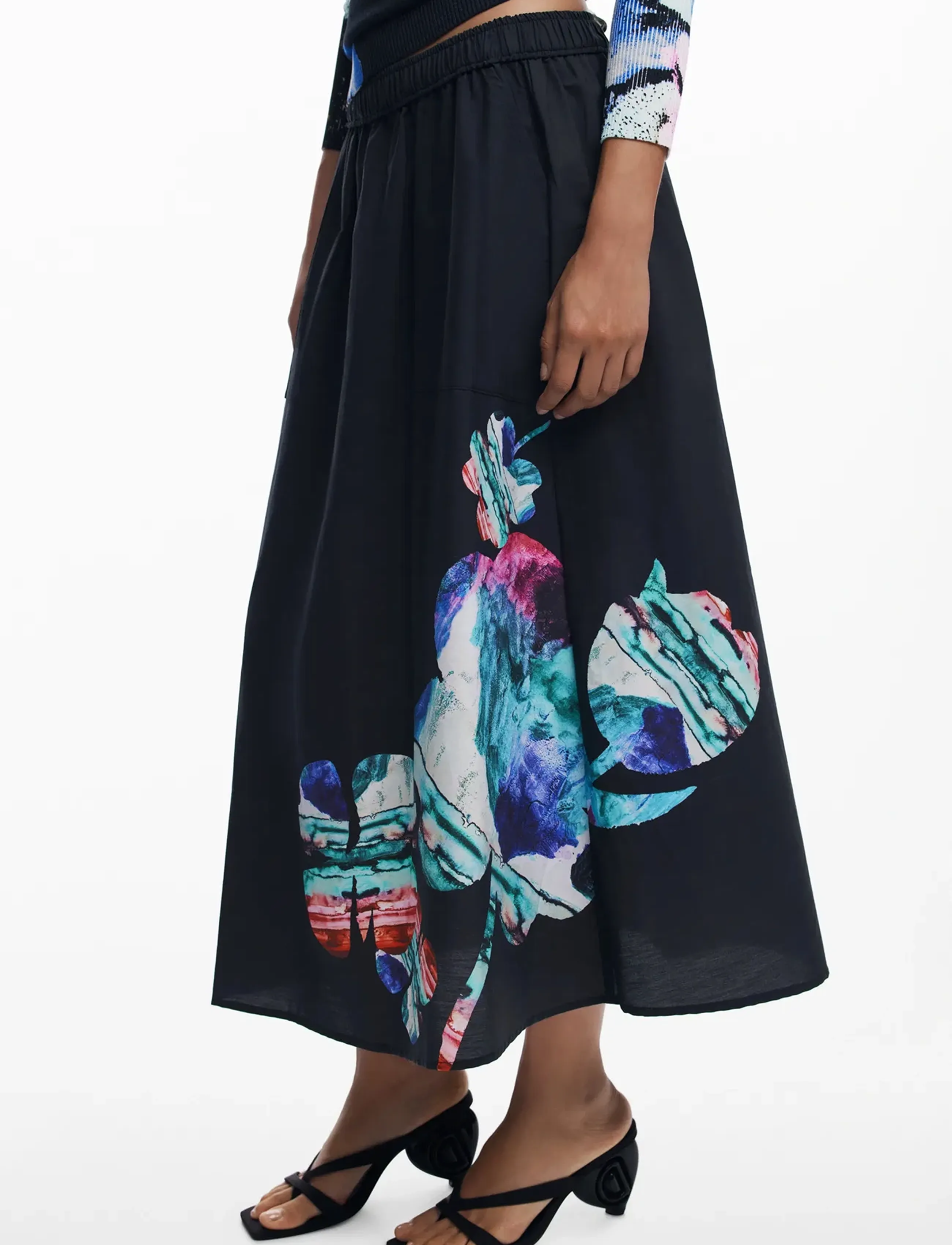 Desigual ELLA LACROIX - Midi skirts - BLACK / black