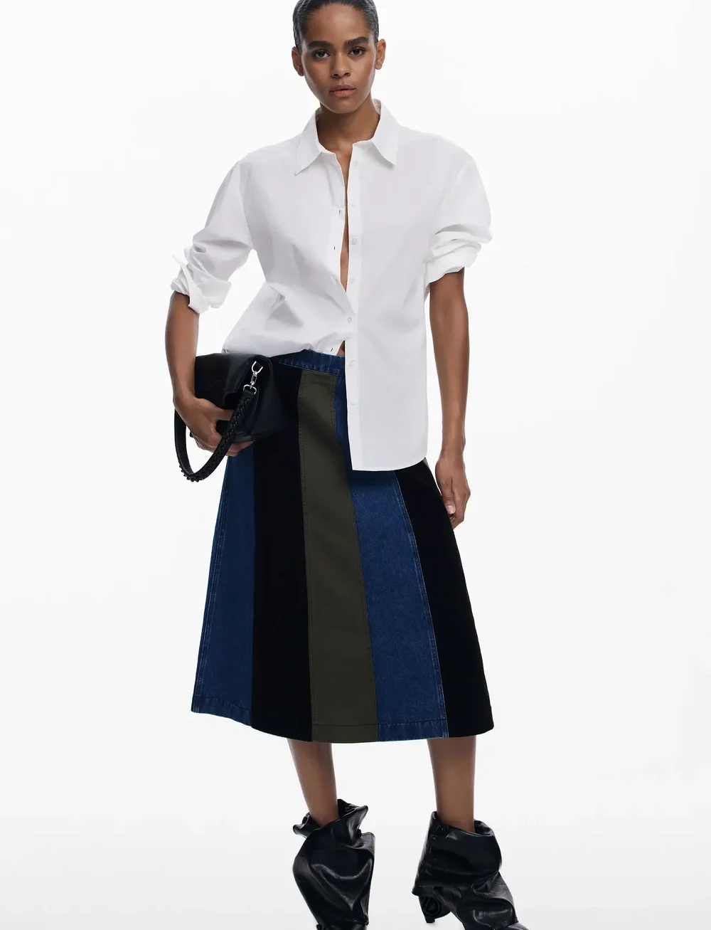 Desigual - PATCHES - jeansröcke - 4002 caqui - 4