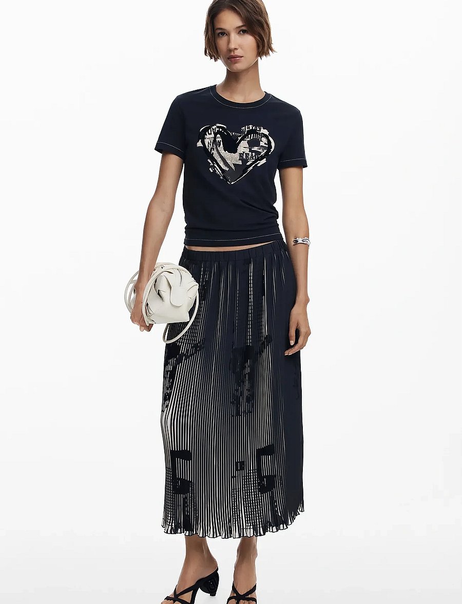 Desigual - NEWSPAPERS - plisseeritud seelikud - black - 3