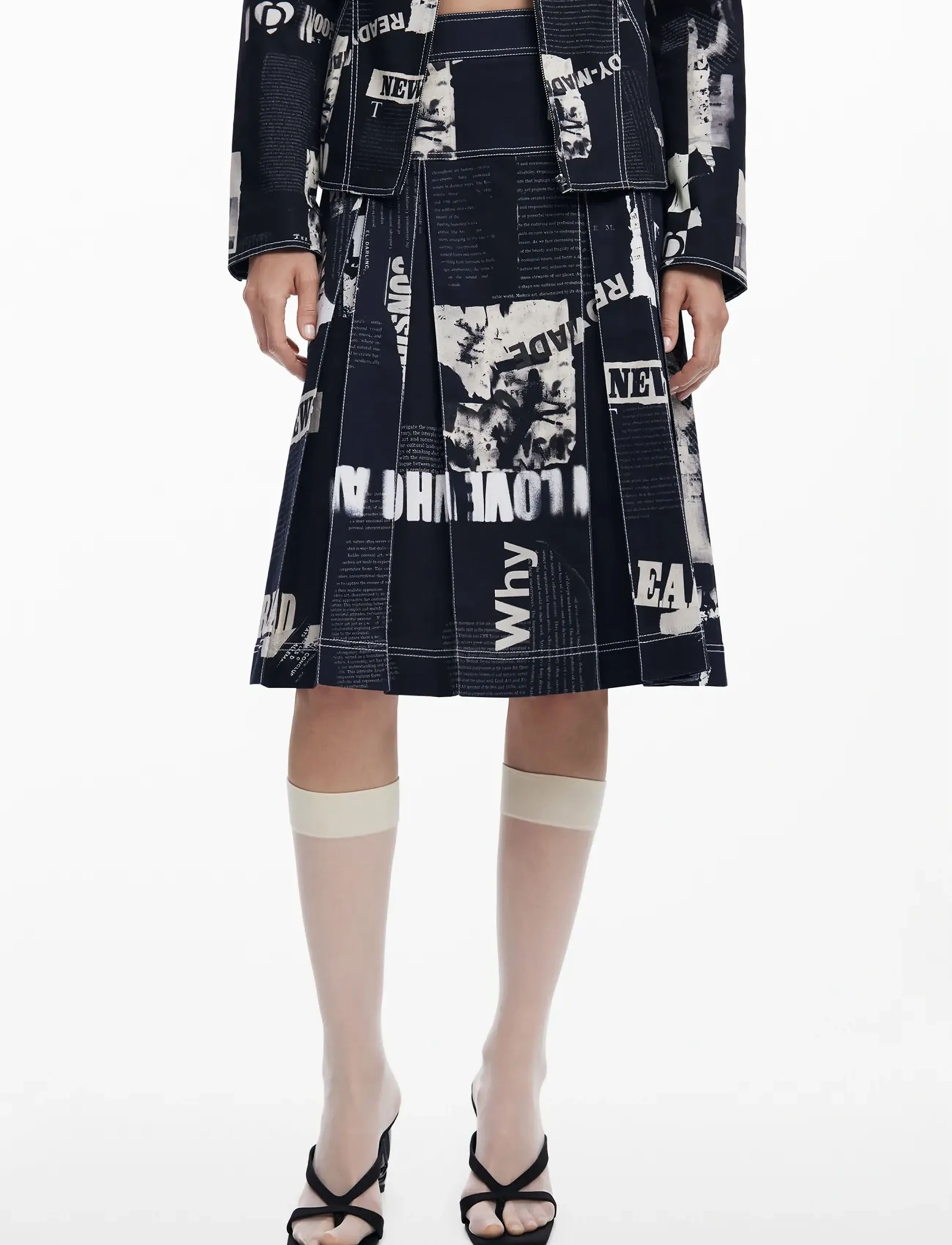 Desigual Newspp, S, Black, Nederdele > Knælange Og Midi Nederdele, Dame