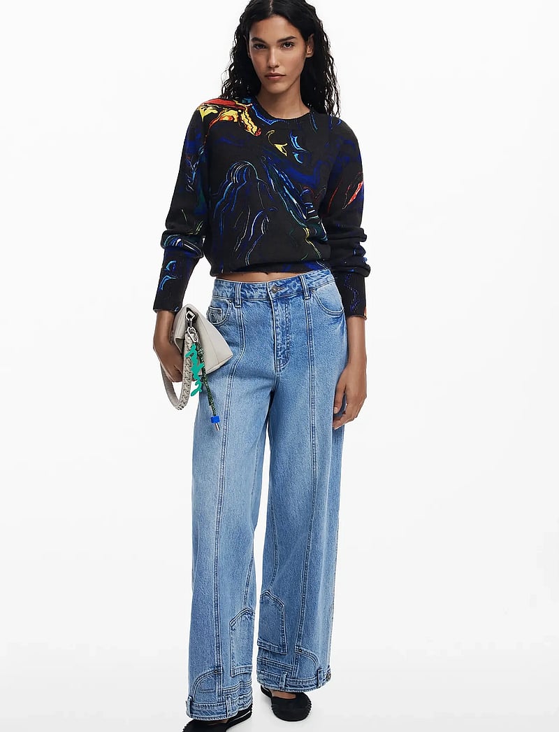 Desigual - BUTTERFLY LACROIX - kõrge kaelusega kudumid - black - 4