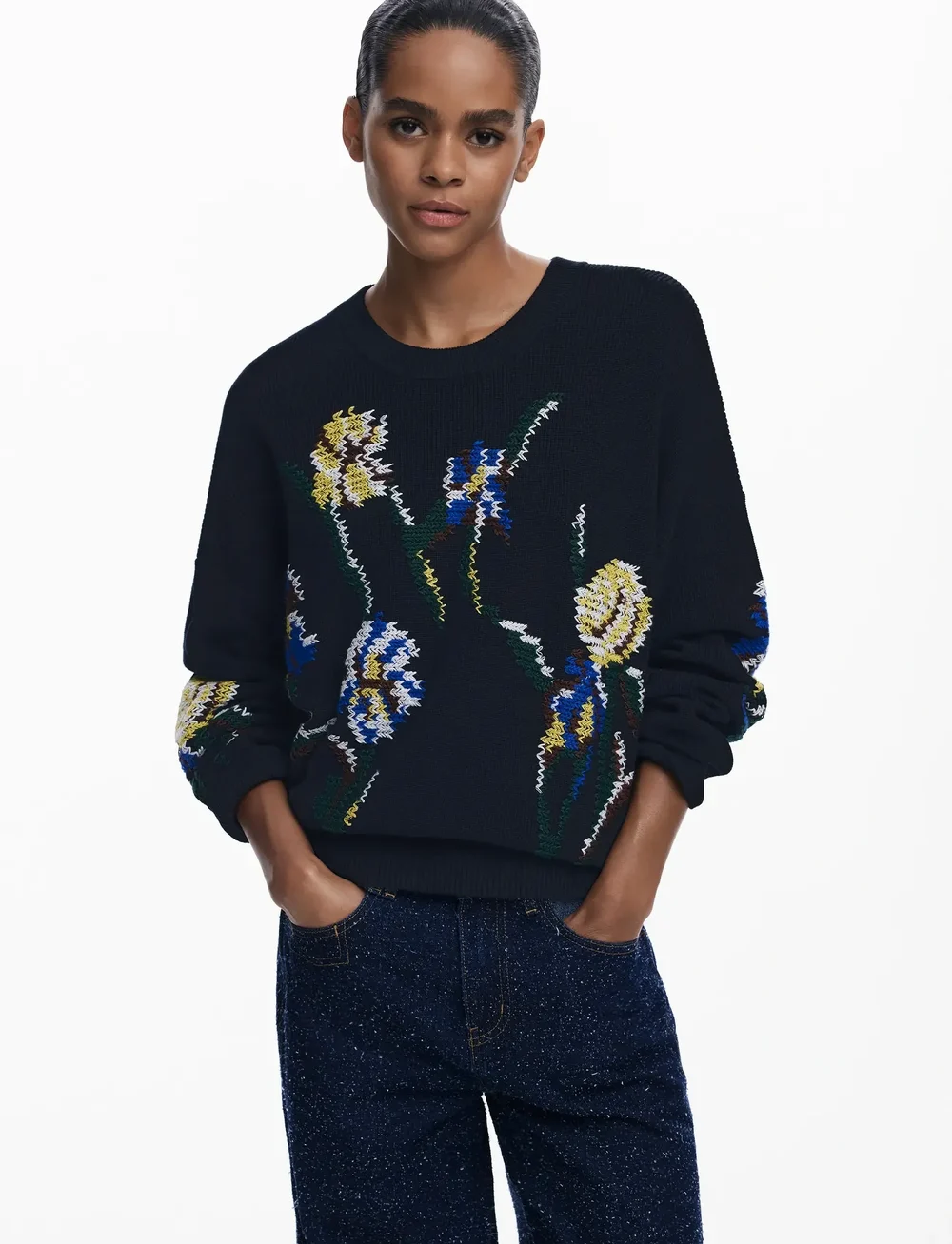 Desigual - COOPER - stickade tröjor - black - 0