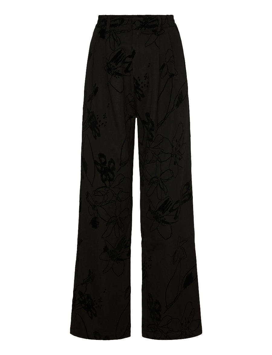 Desigual - FLOCK - bukser med brede ben - black - 1