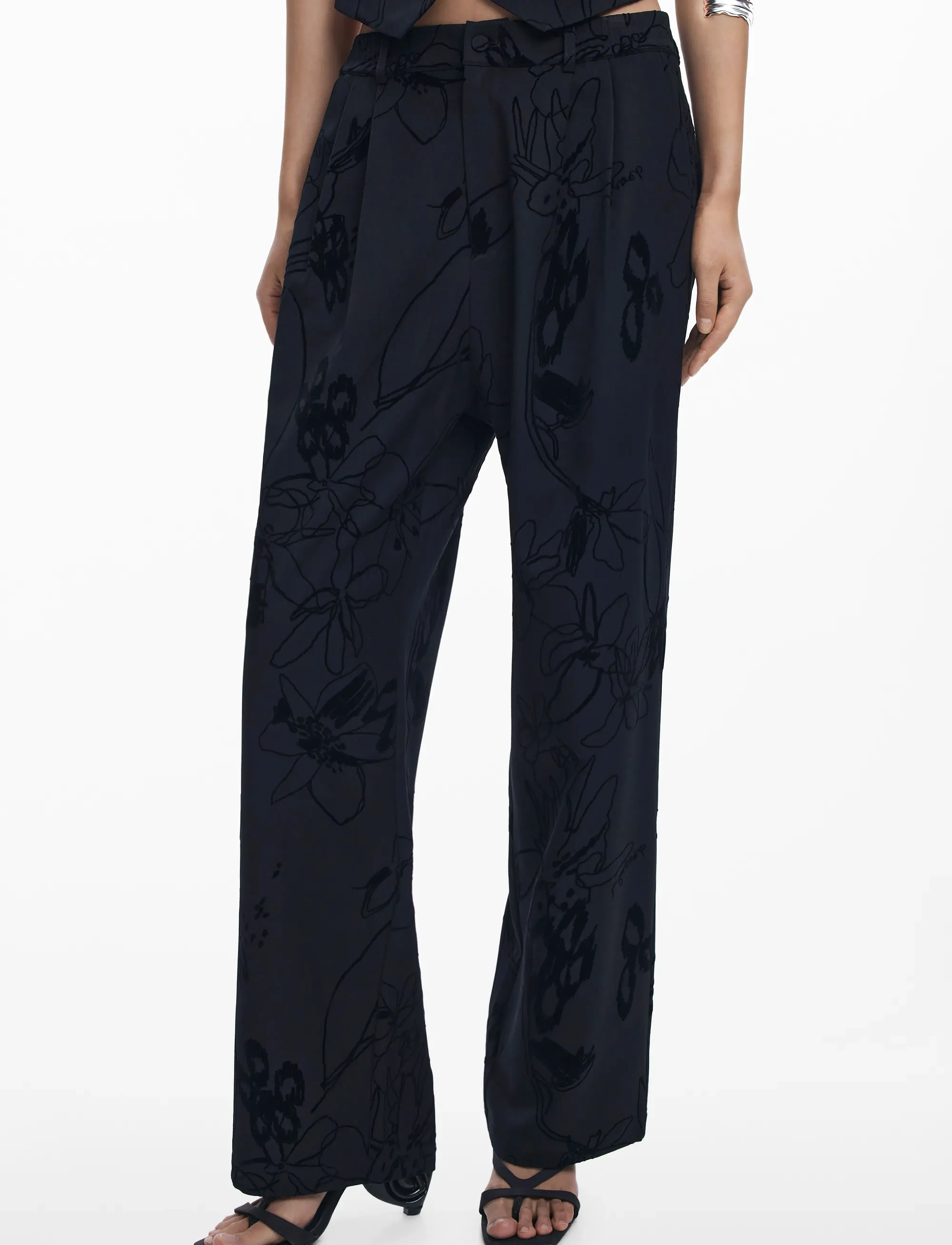 Desigual Flock, XS, Black, Bukser > Brede Ben, Dame