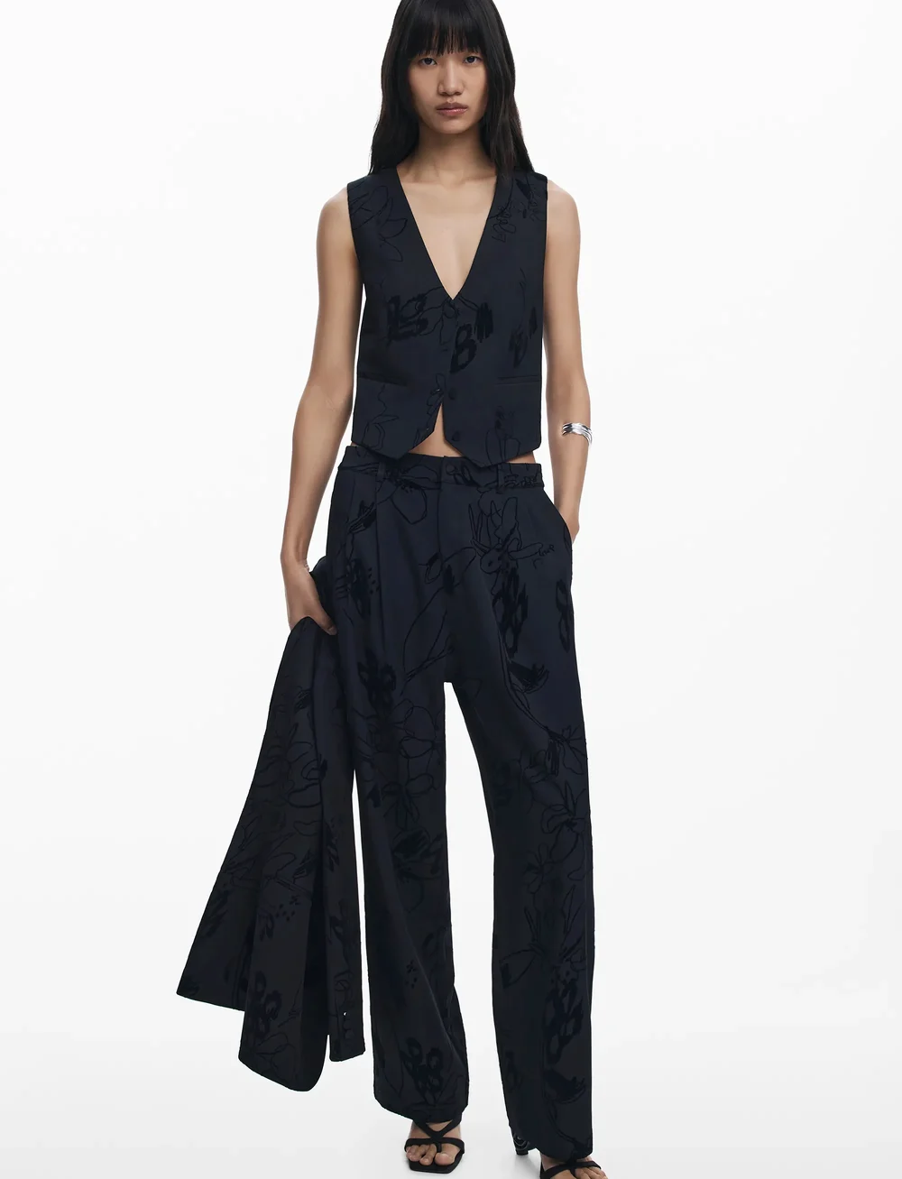 Desigual - FLOCK - hosen mit weitem bein - black - 4