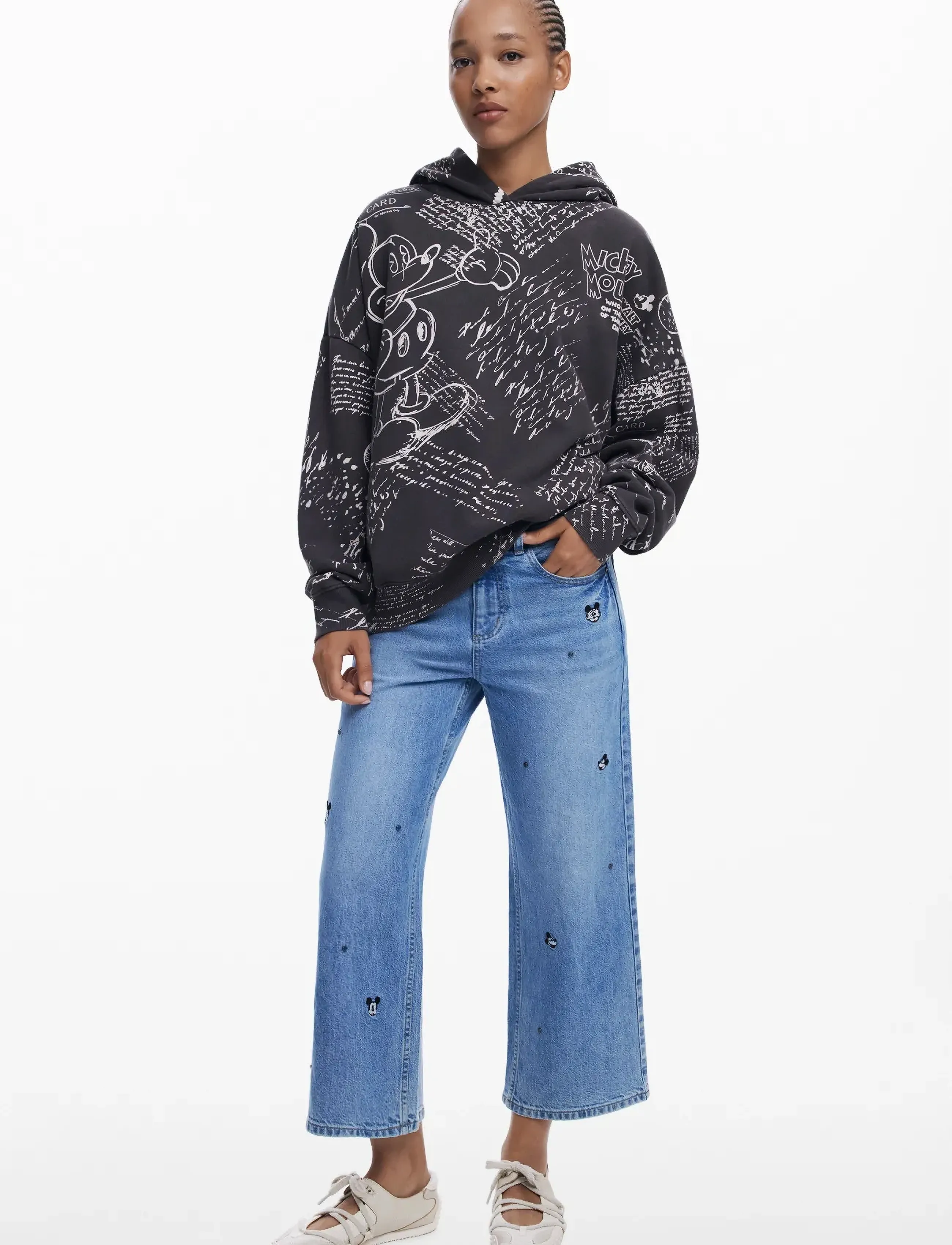 Desigual - LETTERS MICKEY - hættetrøjer - black - 4