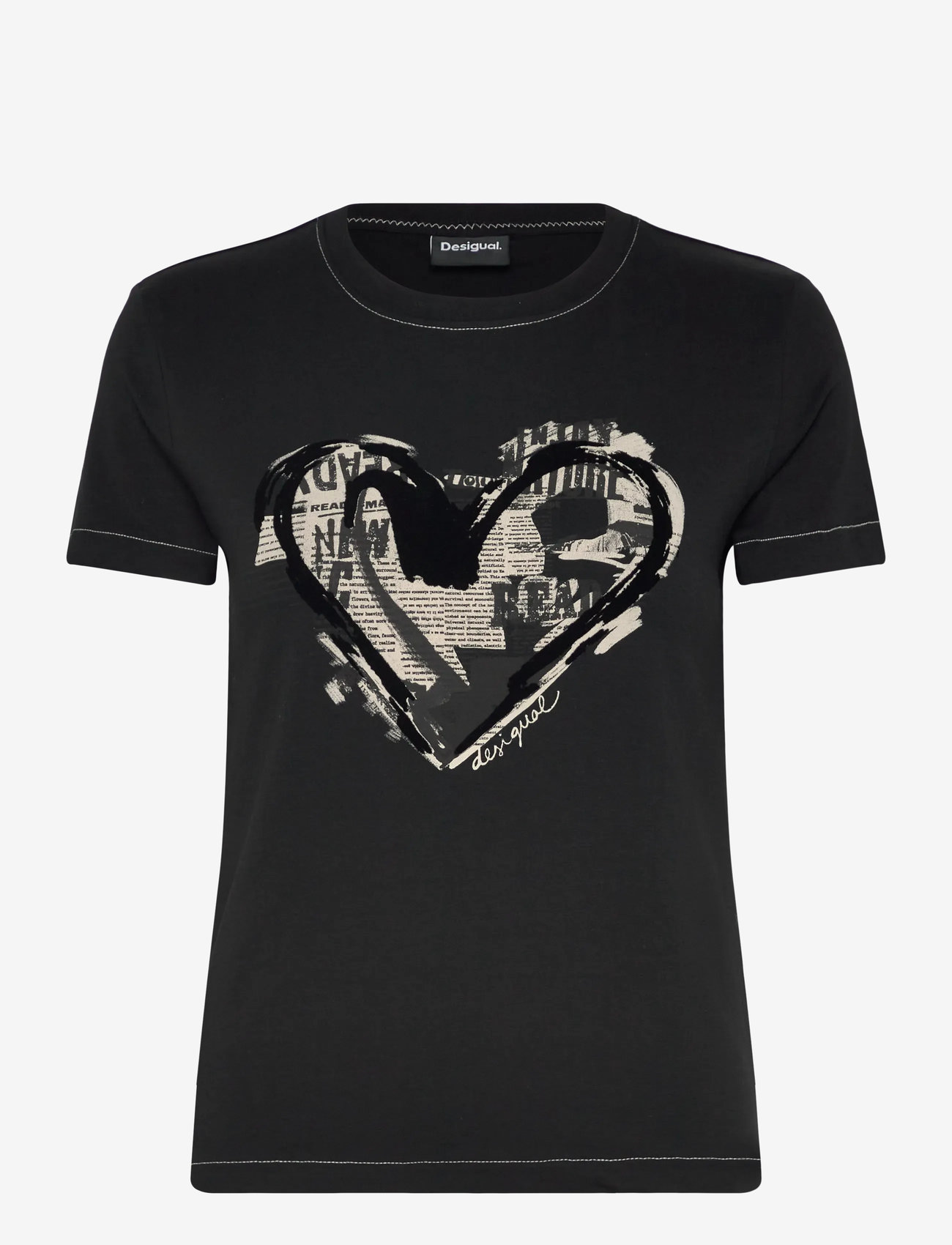 Desigual - LETTER CORE - t-shirts - black - 1