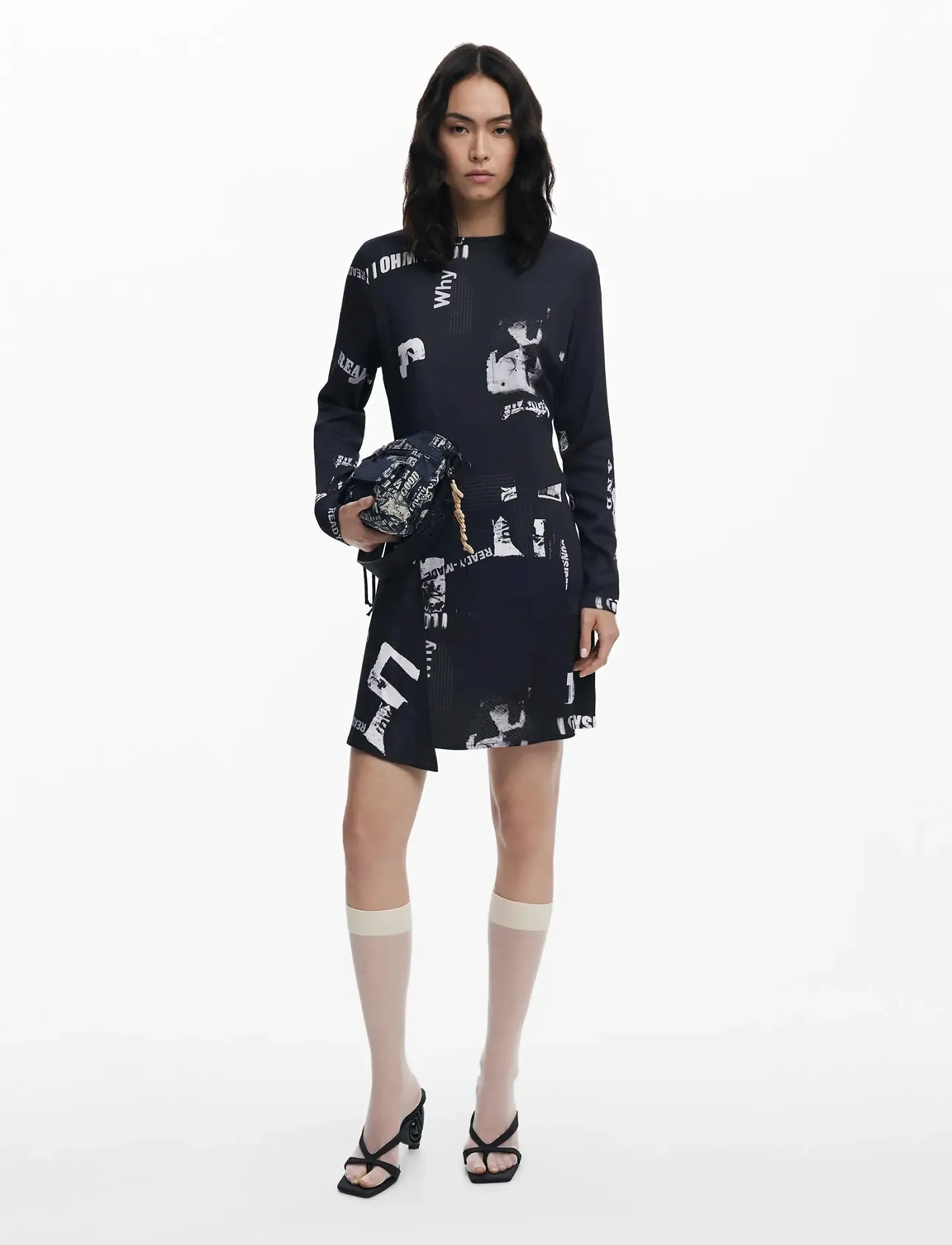 Desigual Newscorto, L, Black, Kjoler > Kort Kjole, Dame