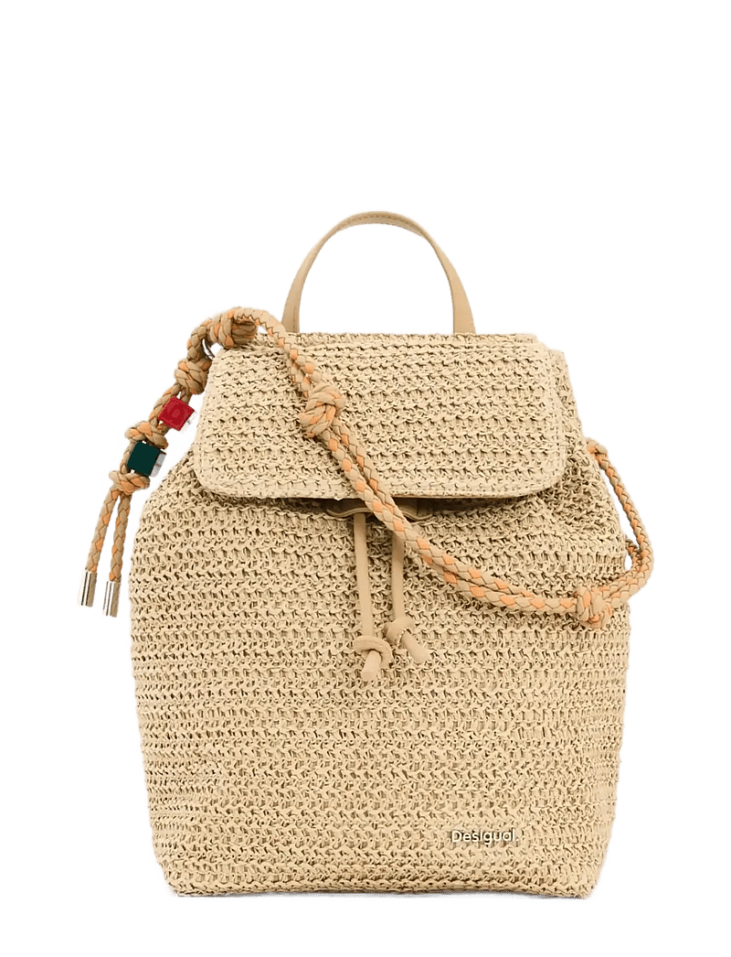 Desigual - BACK_HALF LOGO RAFFIA L - igapäevane stiil - white - 0