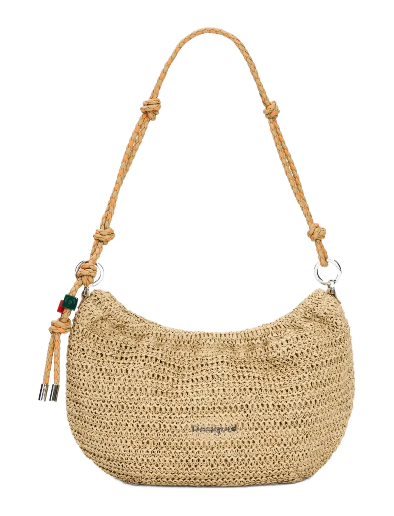 Desigual BAG_HALF LOGO RAFFIA WA, 1014 NATURAL, U - Desigual - WHITE / beige