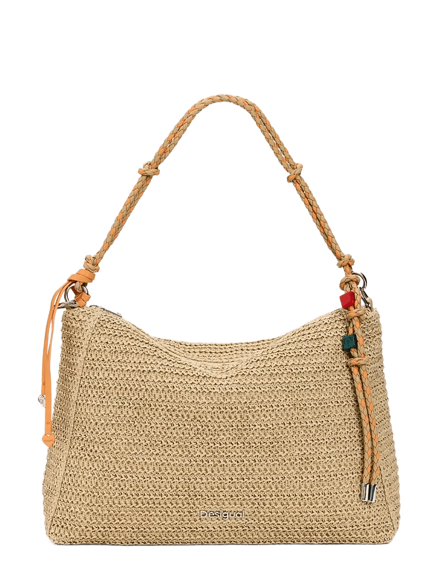 Desigual - BAG_HALF LOGO RAFFIA LE - taschen - white - 0