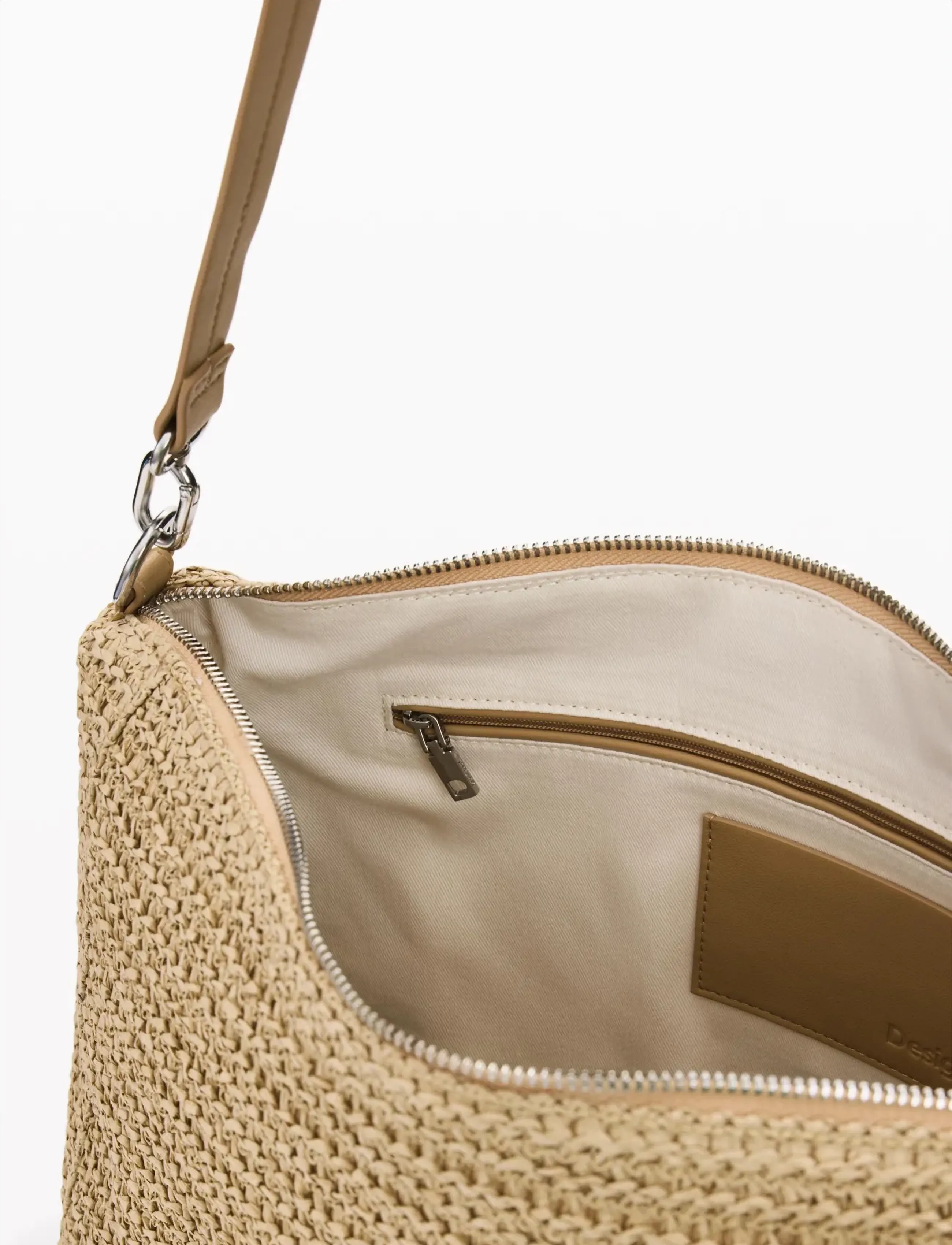 Desigual - BAG_HALF LOGO RAFFIA LE - shoulder bags - white - 2