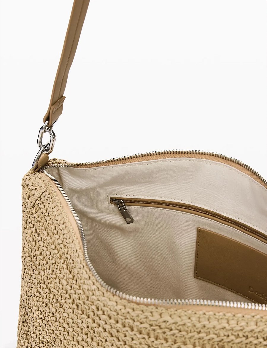 Desigual - BAG_HALF LOGO RAFFIA LE - taschen - white - 2