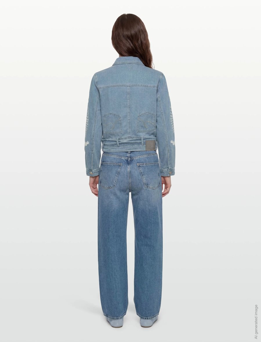 Desigual - WOMAN DENIM TRUCKER JACKET - frühlingsjacken - blue - 4