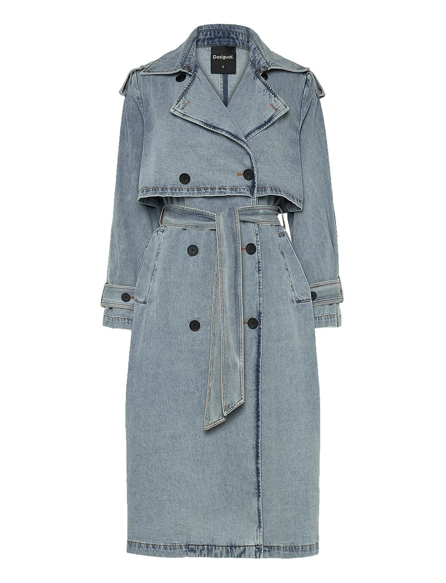 Desigual - WOMAN DENIM TRENCH - trenchcoats - blue - 0