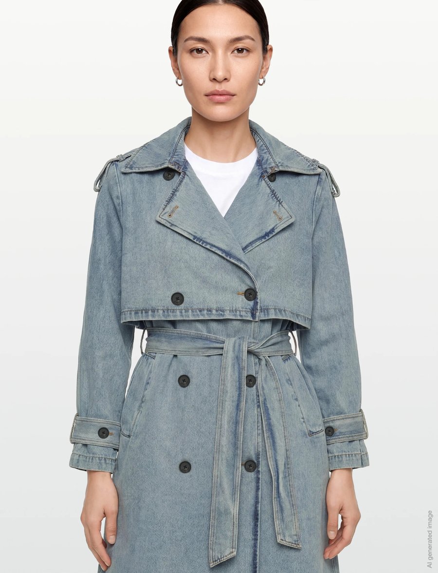 Desigual - WOMAN DENIM TRENCH - trenchcoats - blue - 4