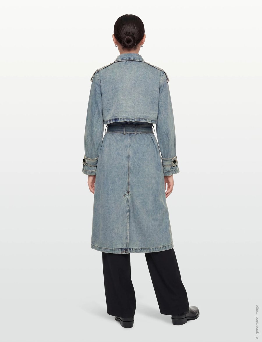 Desigual - WOMAN DENIM TRENCH - trenchcoats - blue - 5