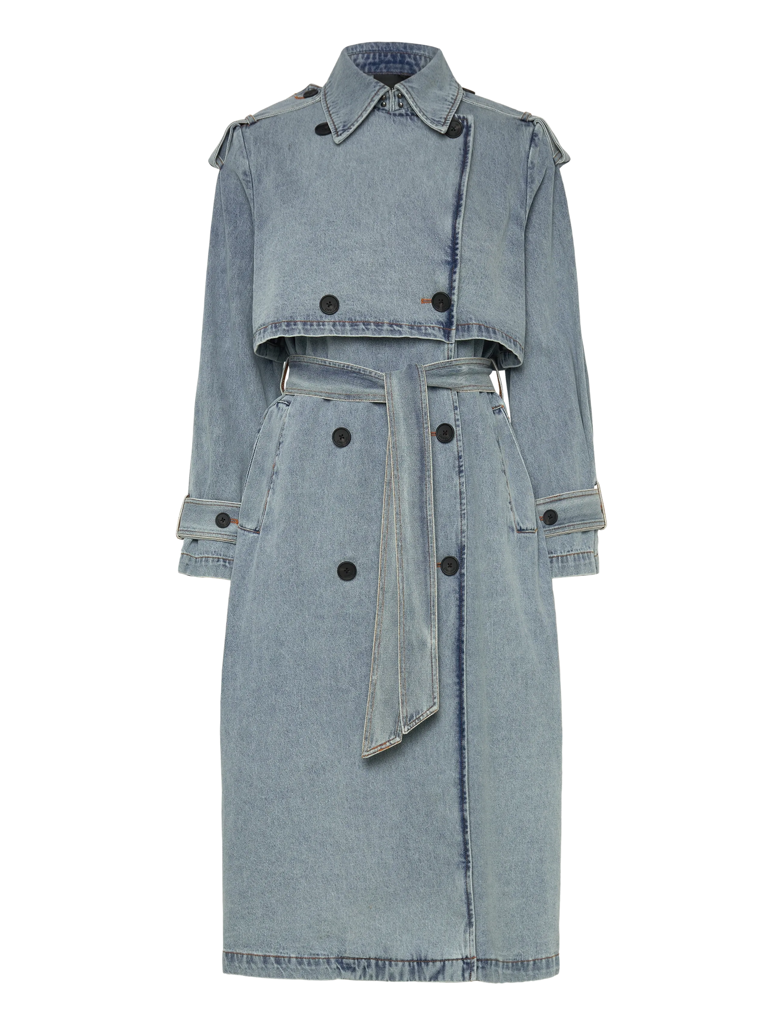 Desigual - WOMAN DENIM TRENCH - vihmamantlid - blue - 2