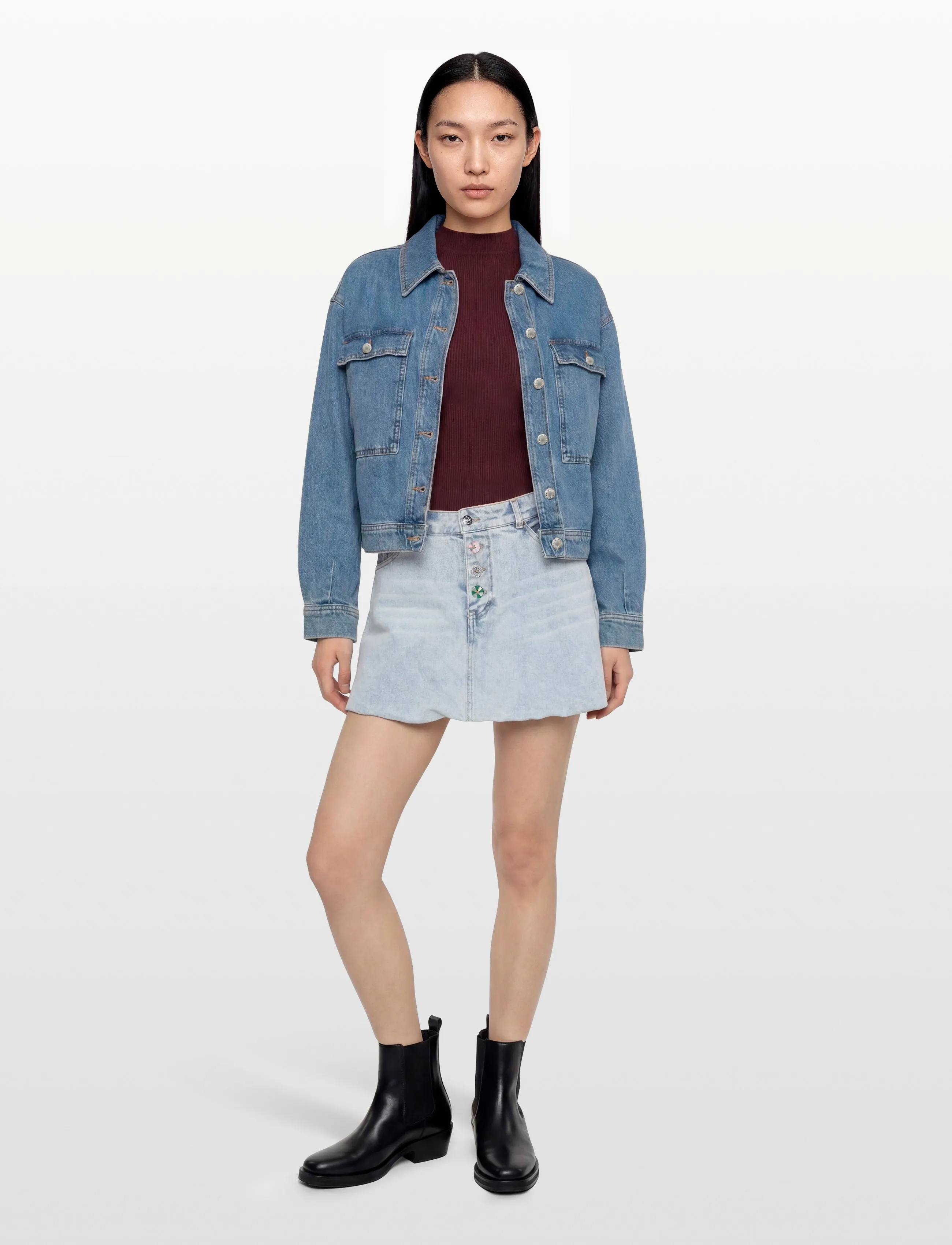 Desigual Fal_Globo, XL, Blue, Nederdele > Denim Nederdele, Dame