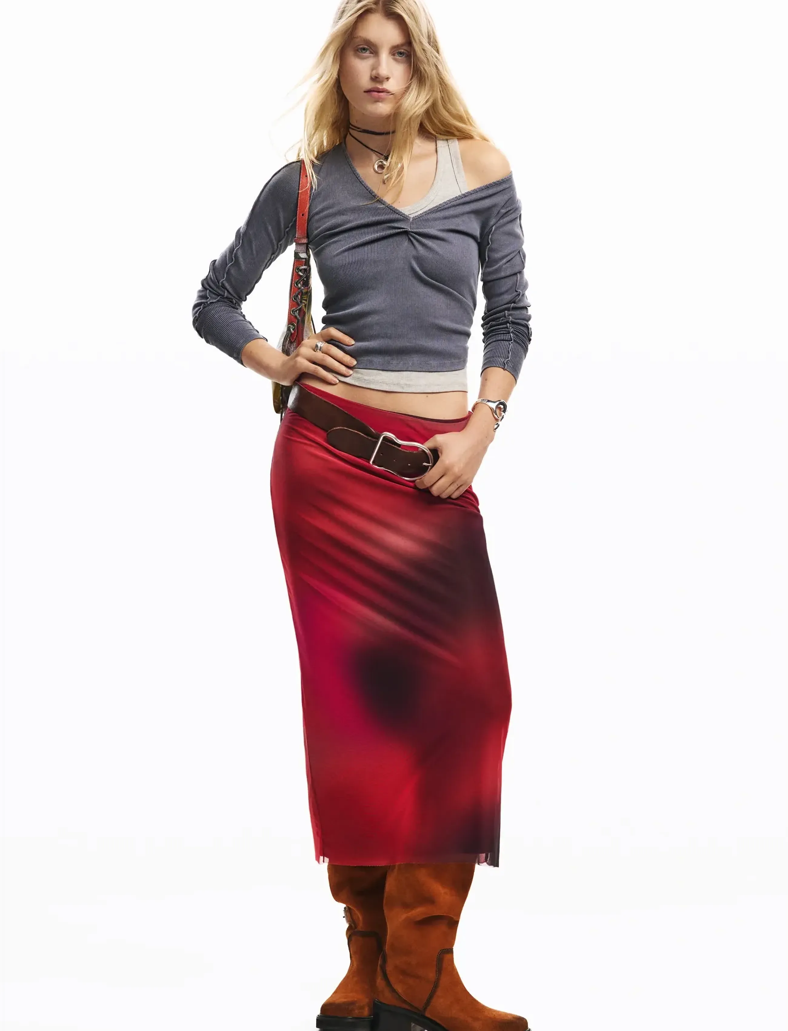 Desigual - FAL_ASMEE - midi skirts - red - 4