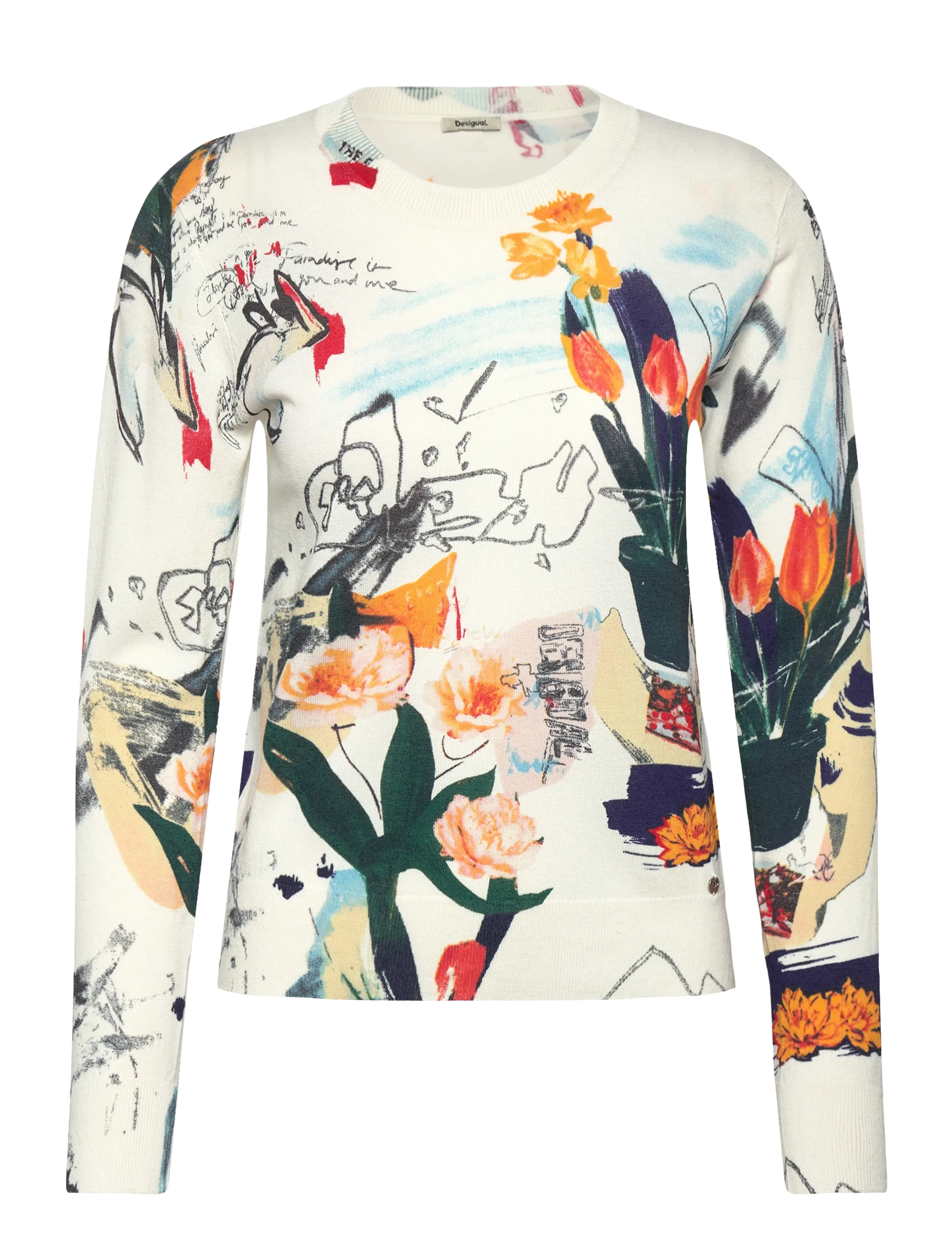 Desigual JERS_NANTES_LACROIX - Neulepuserot - WHITE / cream