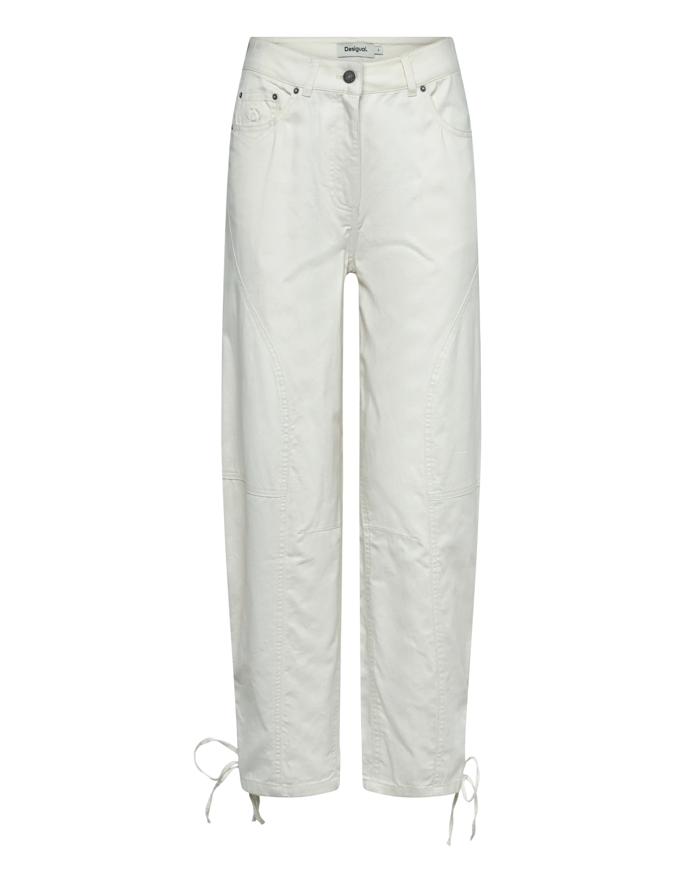 Desigual PANT_TROY, 9020 ECRU, L - Vêtements - MATERIAL FINISHES / cream