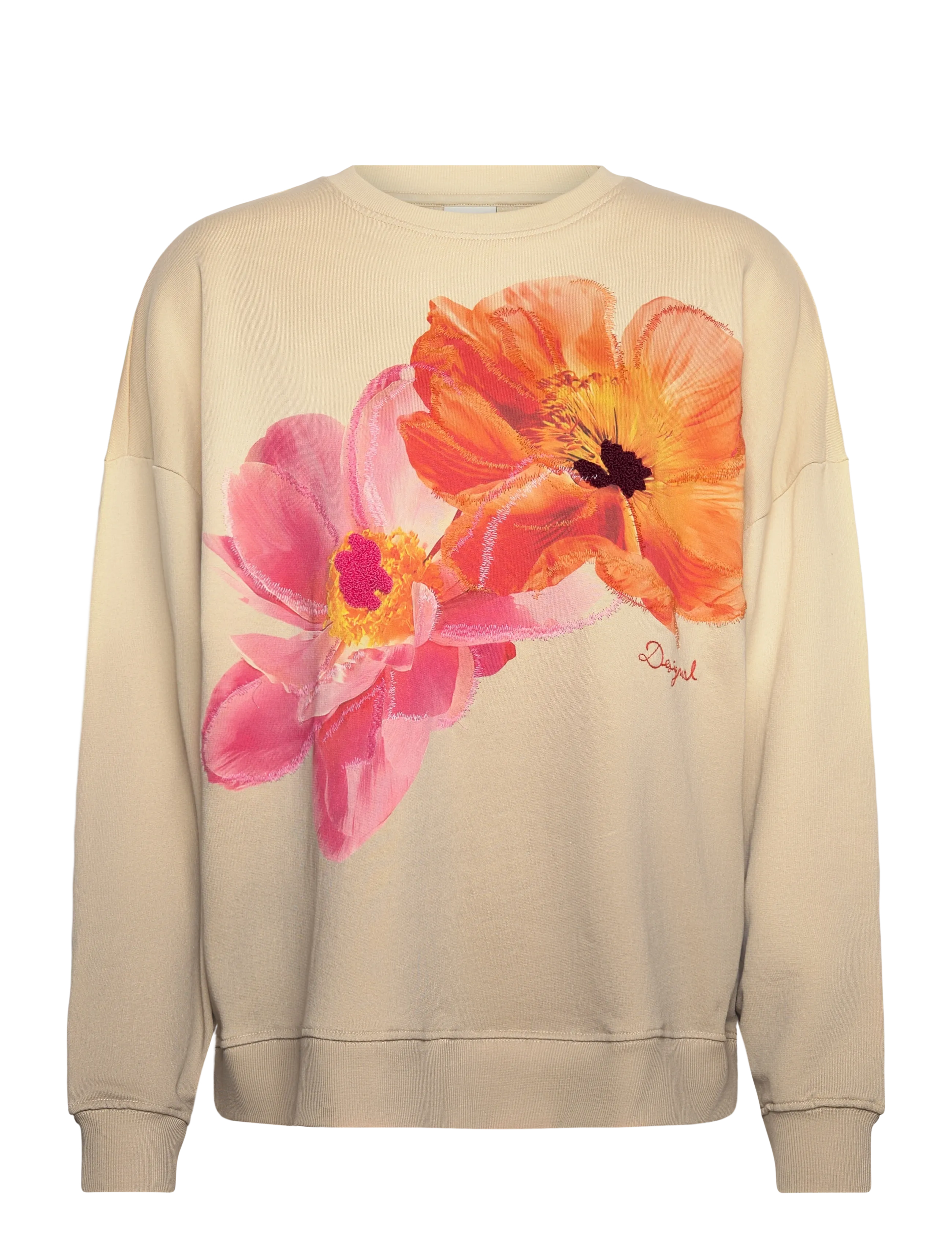 Desigual SWEAT_NOAH, 3065 ROSE BAY, S - Sweatshirts - RED / beige