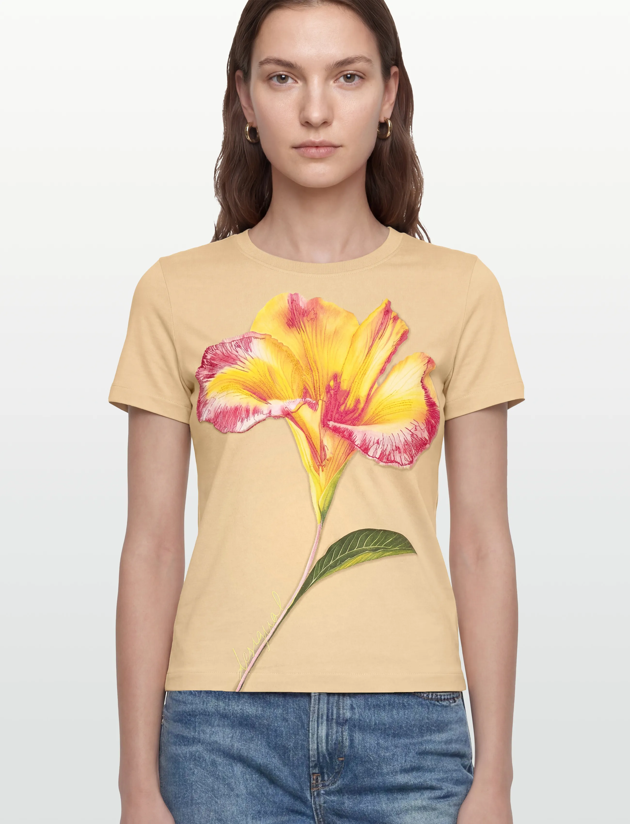T-shirt mörkgul / röd 7