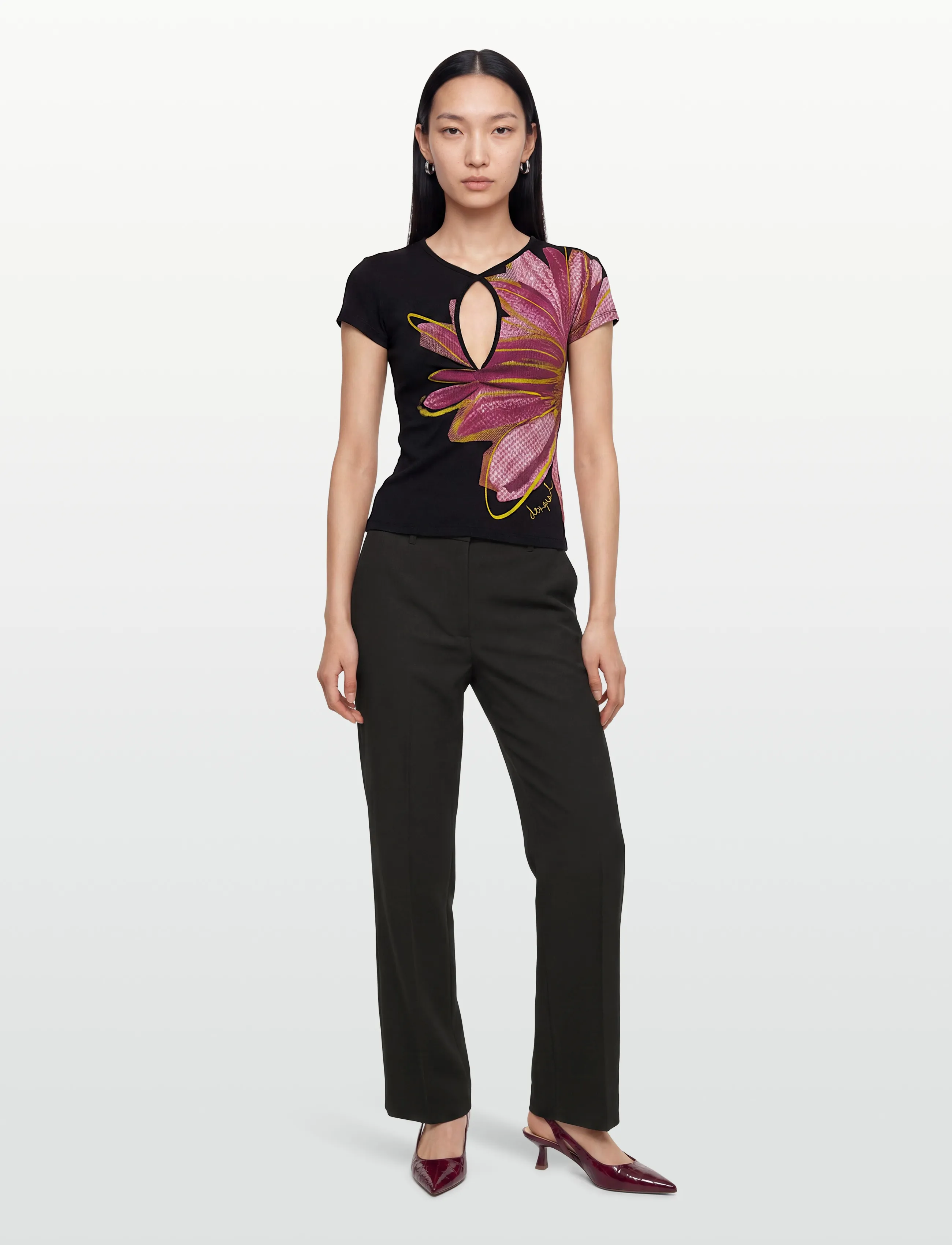 Desigual Ts_Dublin, XL, Black, T-Shirts & Toppe > Kortærmede, Dame