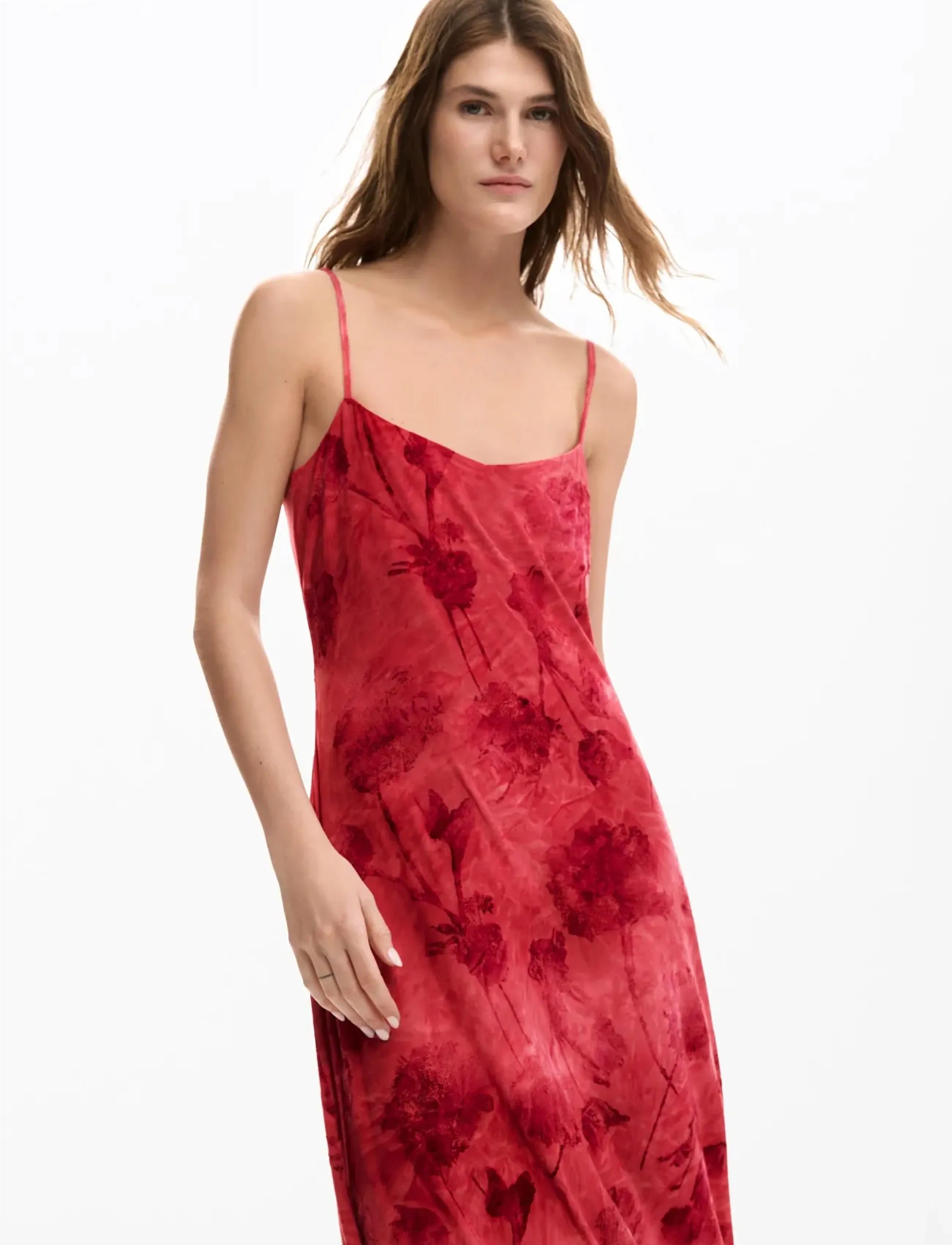 Desigual Vest_Madison, L, Red, Designere > Maxi Dress, Dame