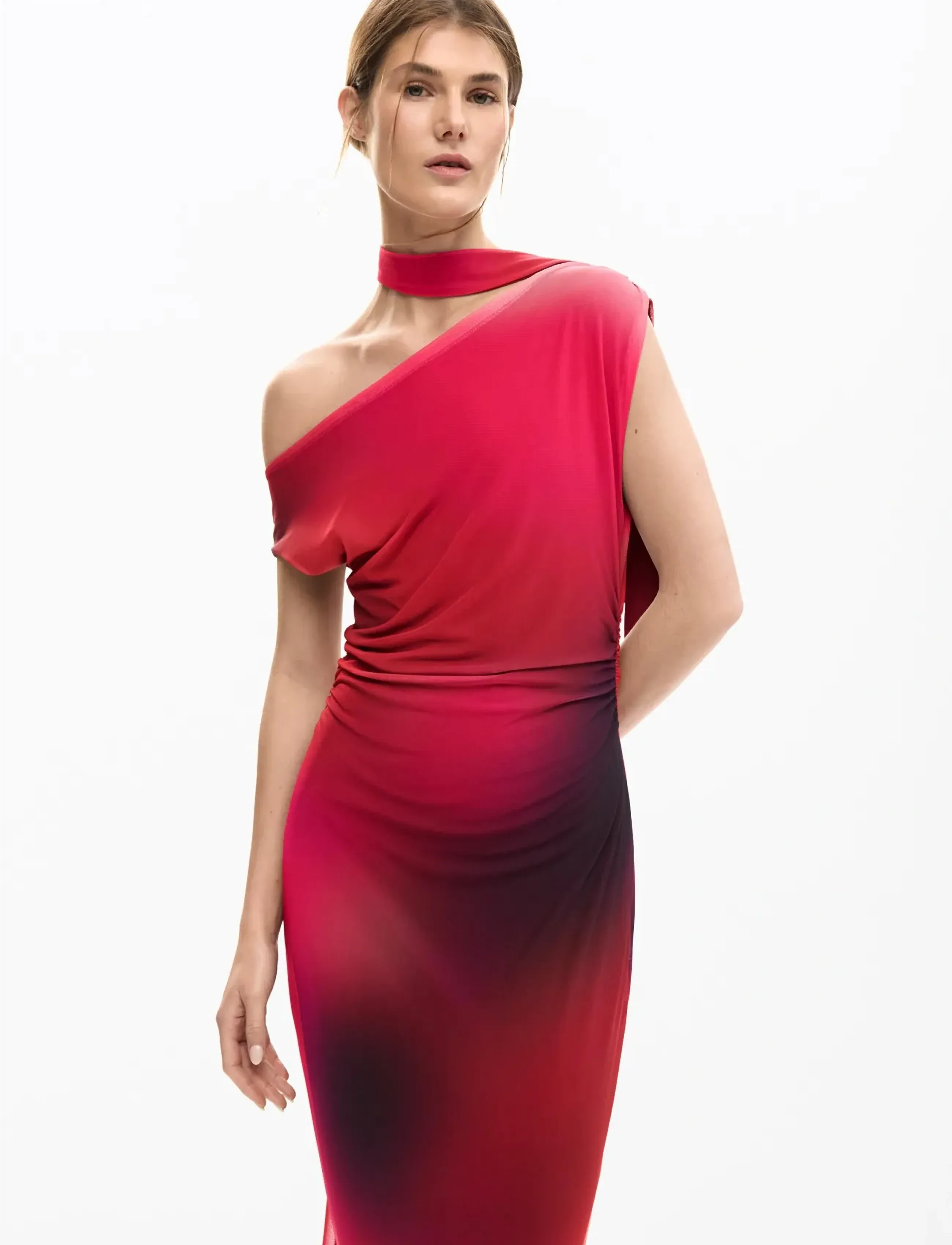 Desigual VEST_MAINE - Síðir kjólar - RED / pink/rose