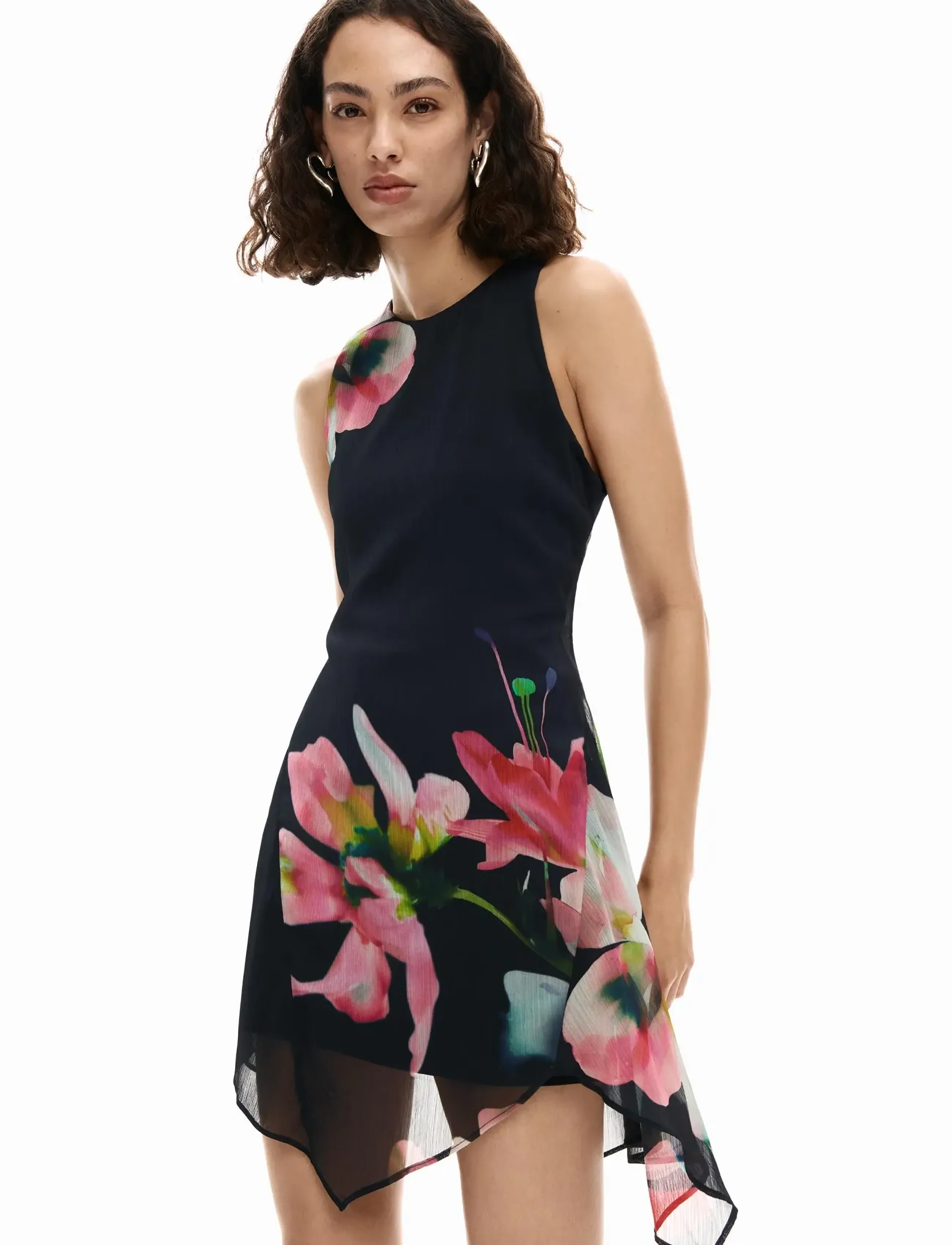Desigual Vest_Nala_Asimetrico, M, Black, Designere > Korte Kjoler, Dame