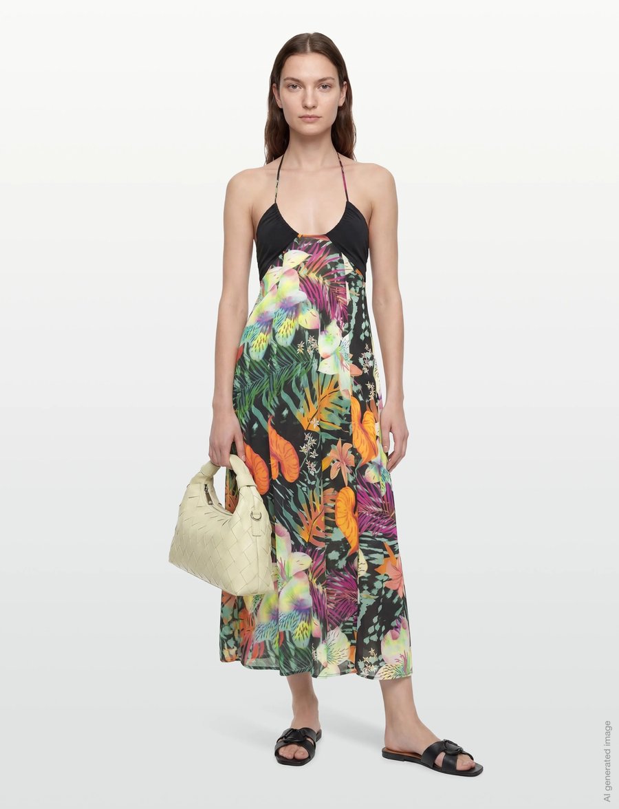 Desigual - VEST_SWIM-DAIKIRI CORD - midi-kleider - black - 0