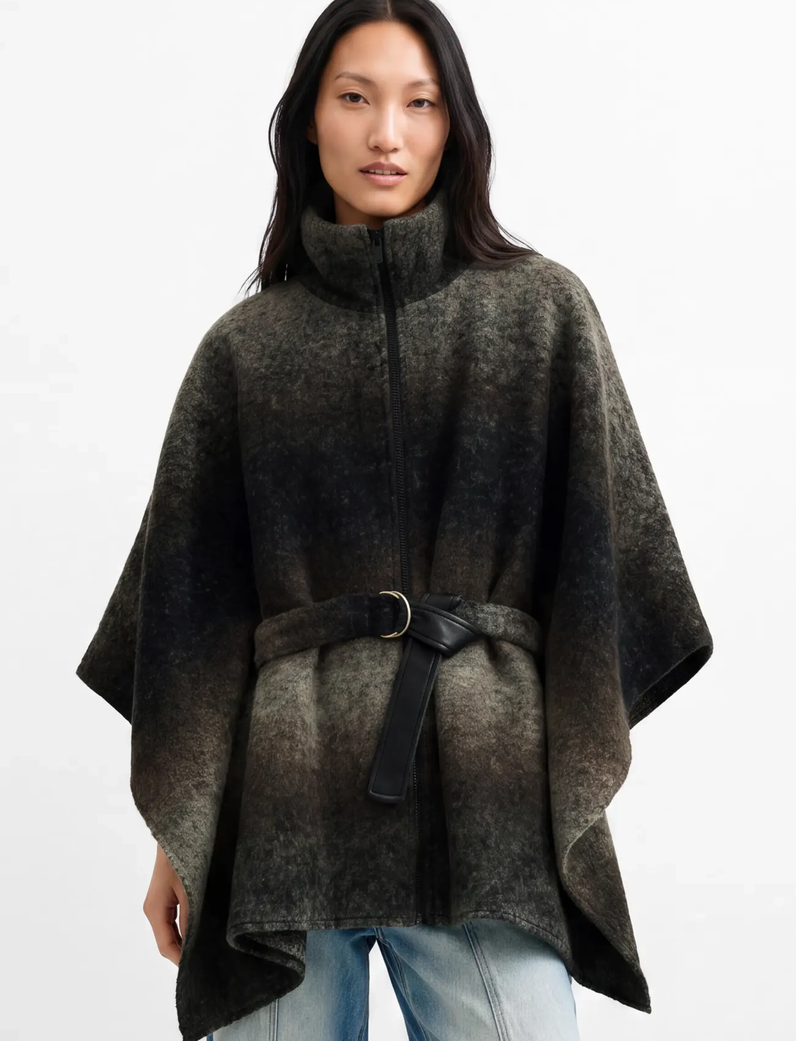 Desigual PONCHO_ALDAMA BELT GRAY - Desigual - MATERIAL FINISHES / grey