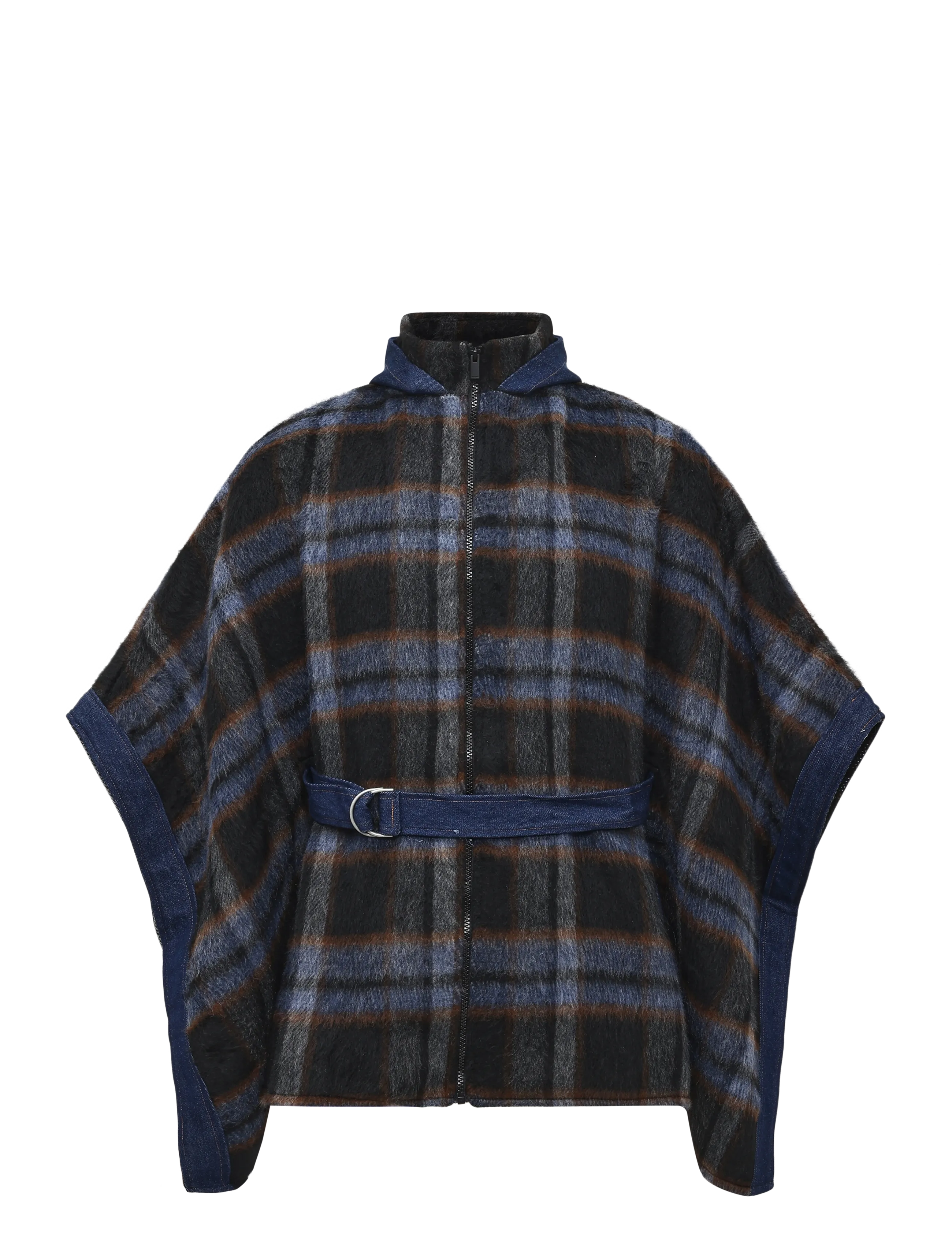 Desigual - Poncho_Aldama Belt Denim Checks