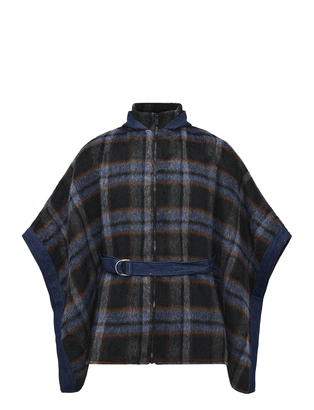 Desigual - Poncho_Aldama Belt Denim Checks