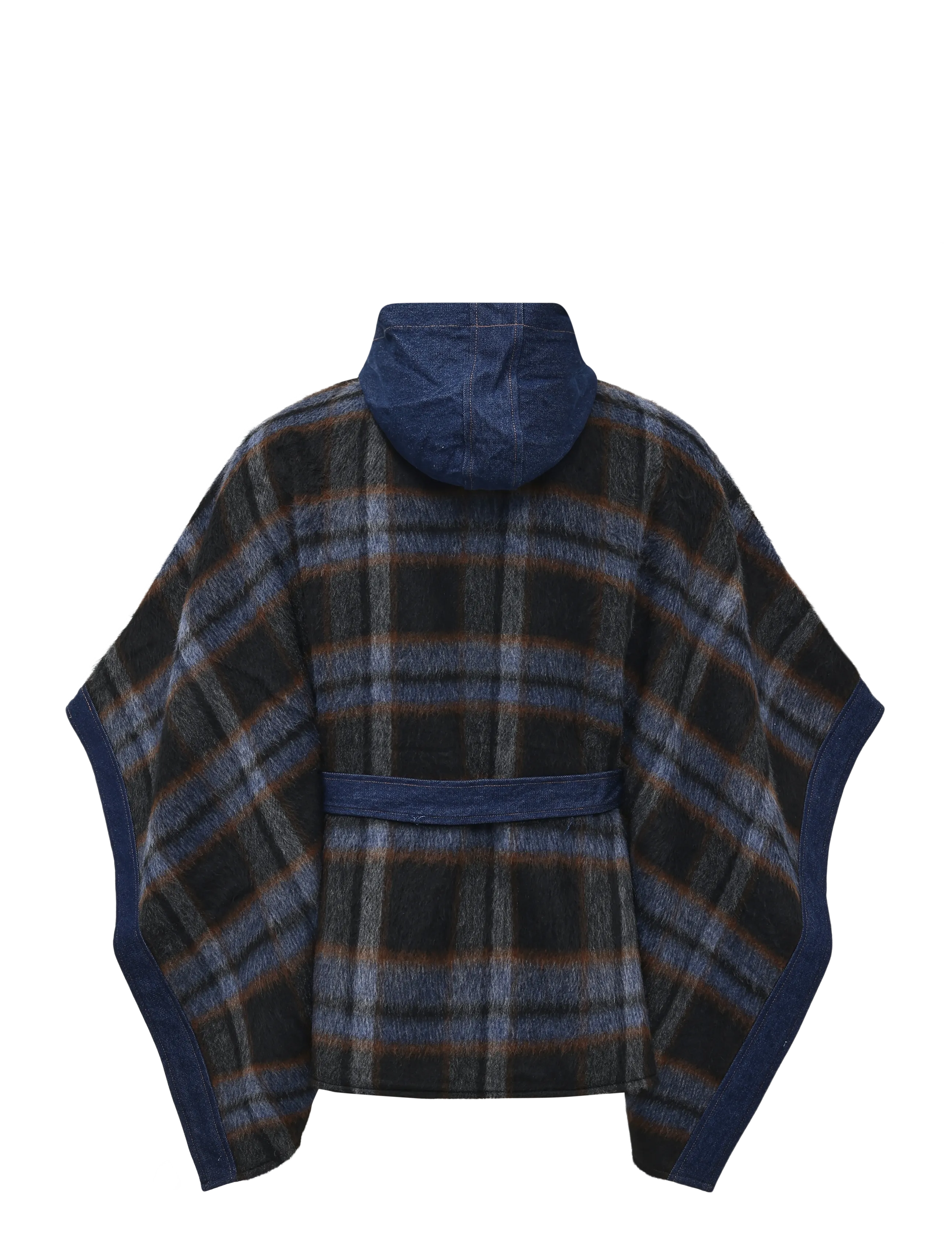 Desigual - PONCHO_ALDAMA BELT DENIM CHECKS - ponchos & capes - brown - 1