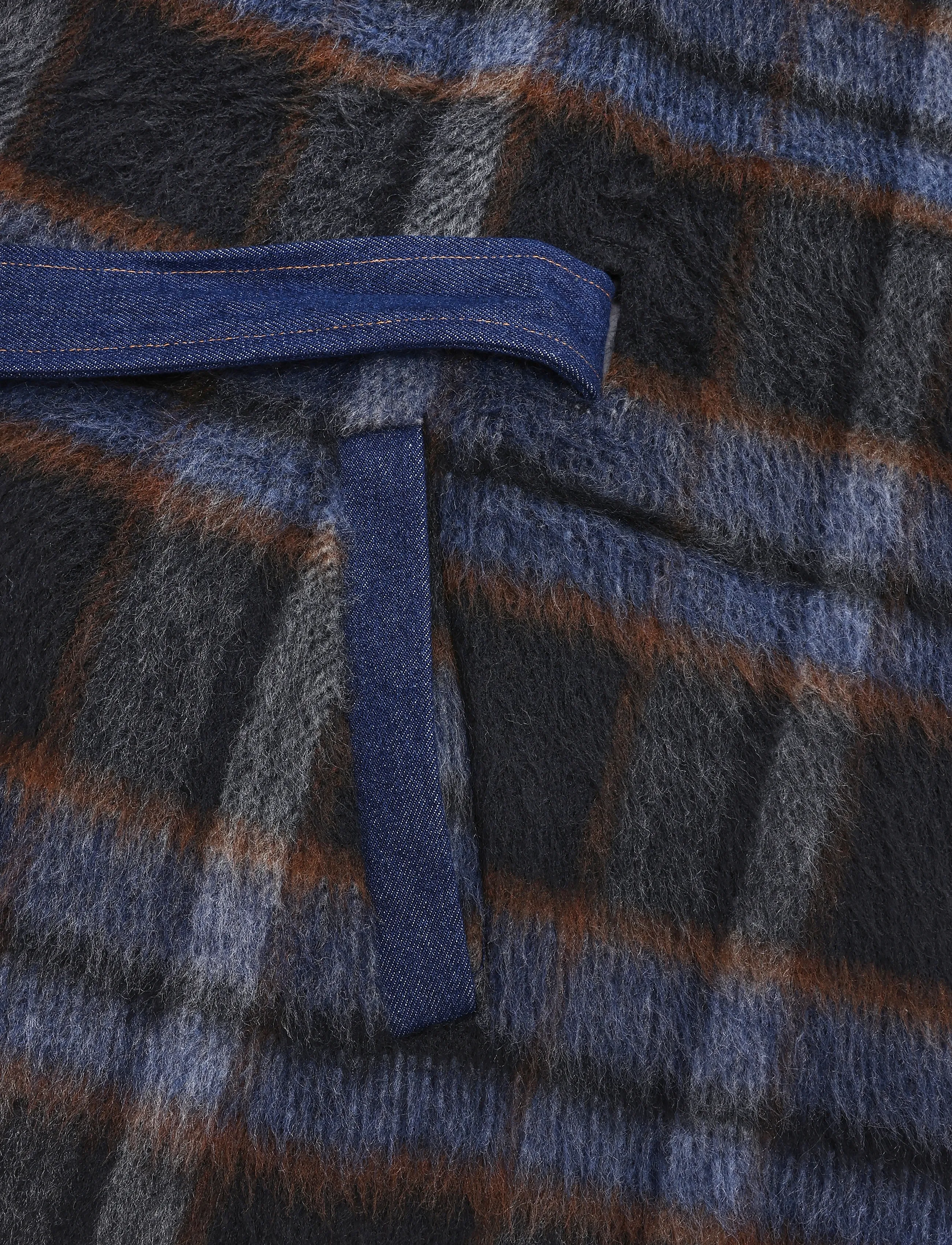 Desigual - PONCHO_ALDAMA BELT DENIM CHECKS - ponchos & capes - brown - 3