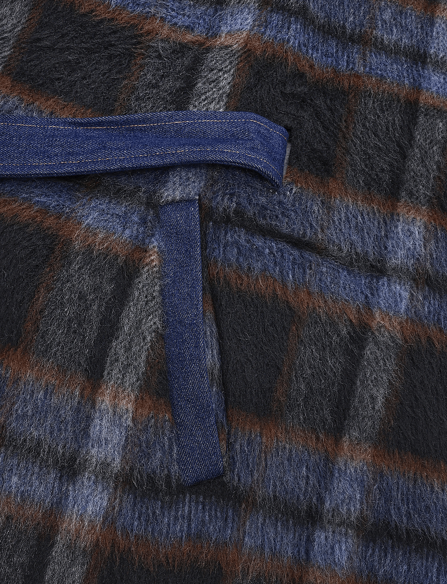 Desigual - PONCHO_ALDAMA BELT DENIM CHECKS - ponchos & capes - brown - 3