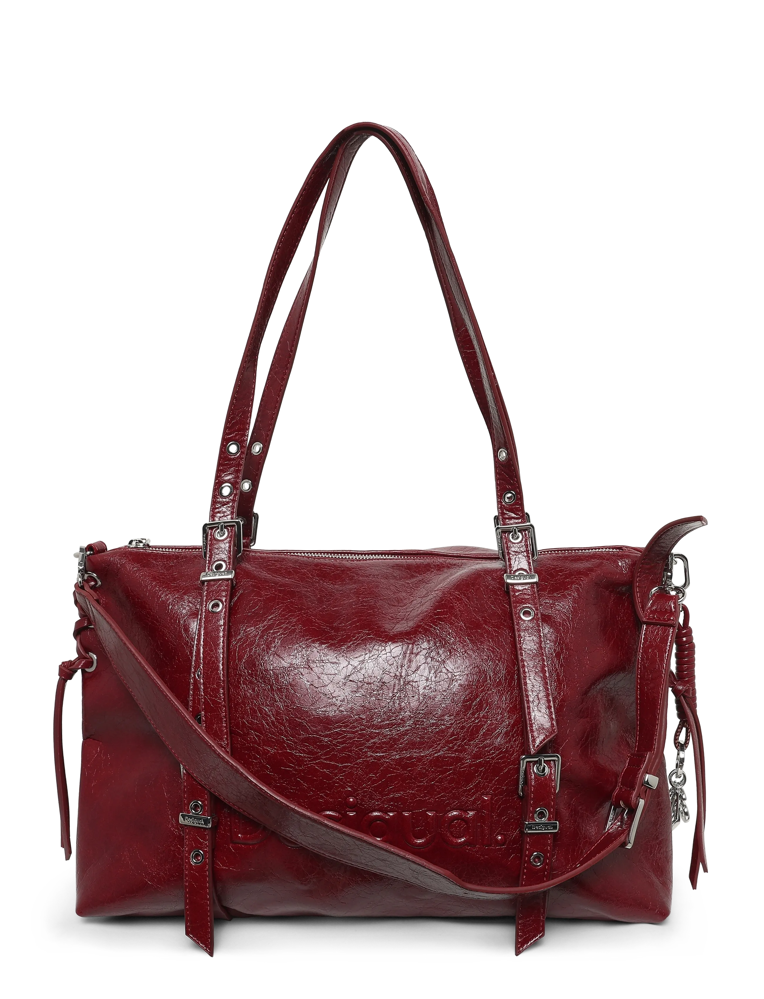 Desigual BAG_HALF LOGO LANUZA GRANATE - Bags - RED / burgundy