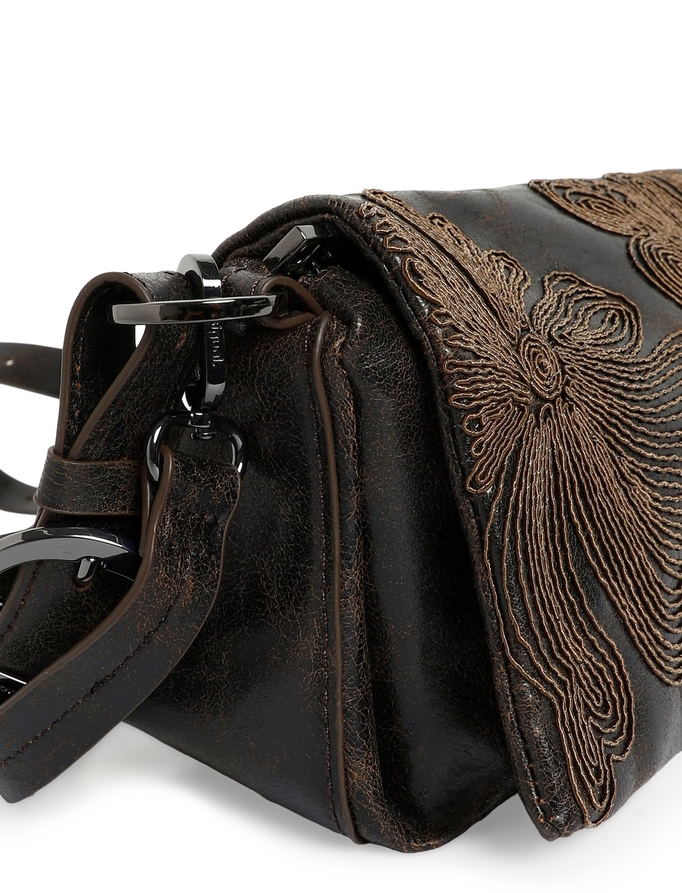 Desigual - BAG_MISTRAL NARON MINI FLAP - vardagsstil - brown - 3