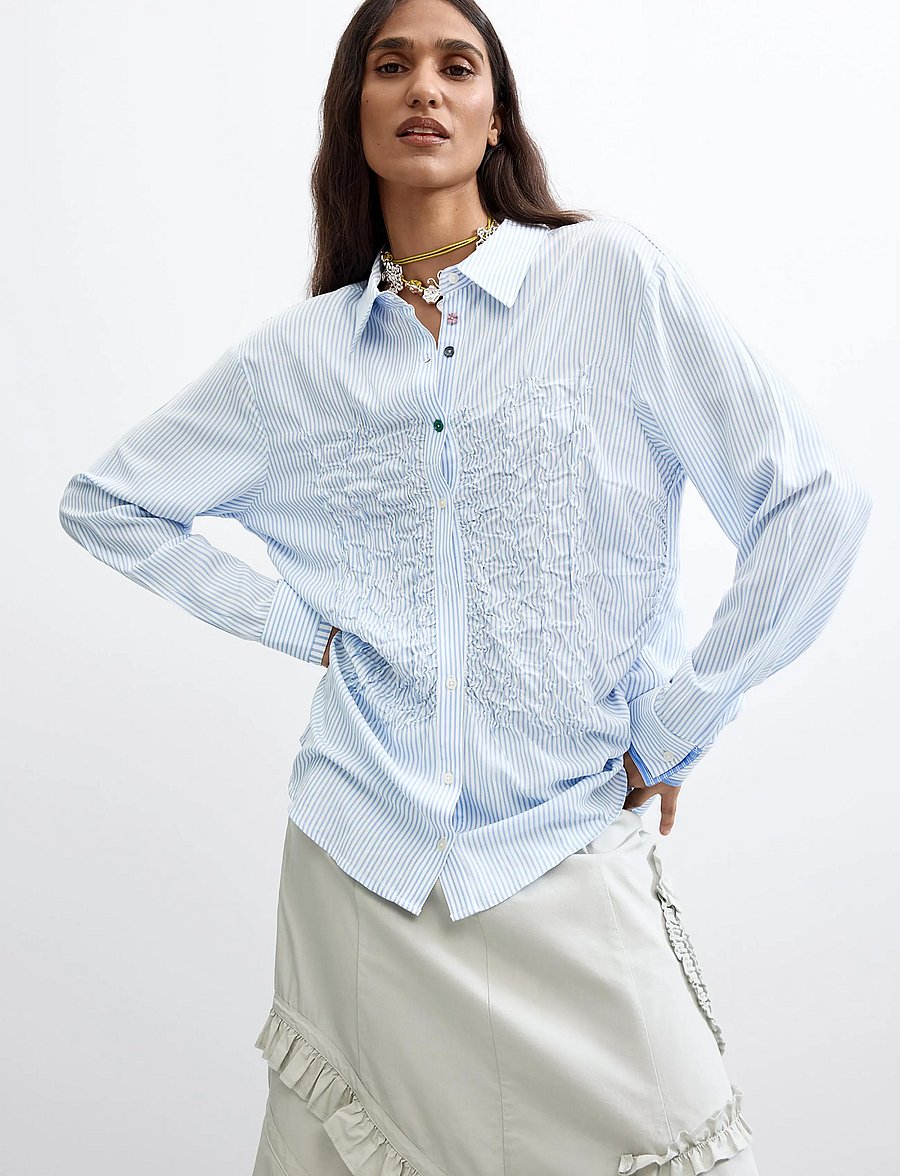 Desigual - CAM_DANUBIO - long-sleeved shirts - blue - 0